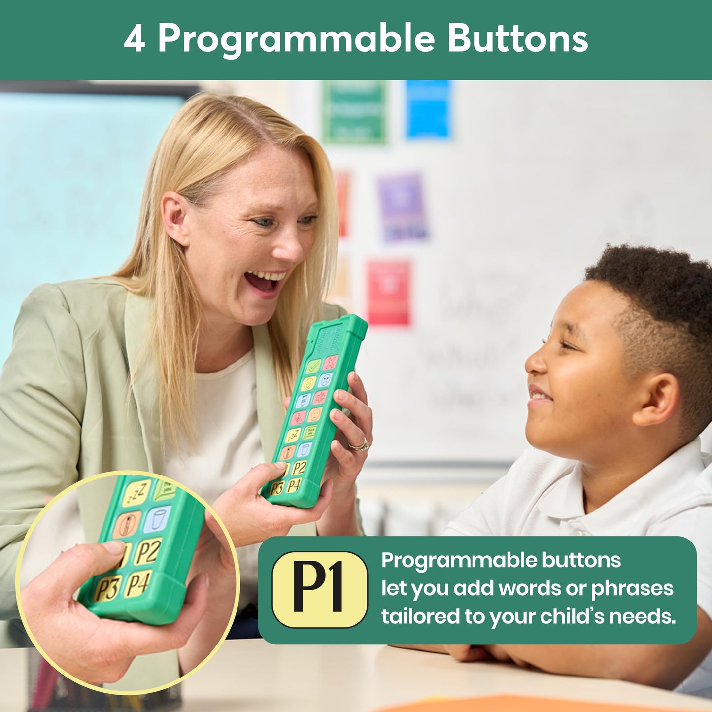 Talkaroo AAC Device for Autism - AAC Communication Device for Nonverbal Kids and Adults - 4 Programmable and 12 Pre Set Iconic Buttons with Adjustable Volume - Used in Classrooms for Speech Therapy