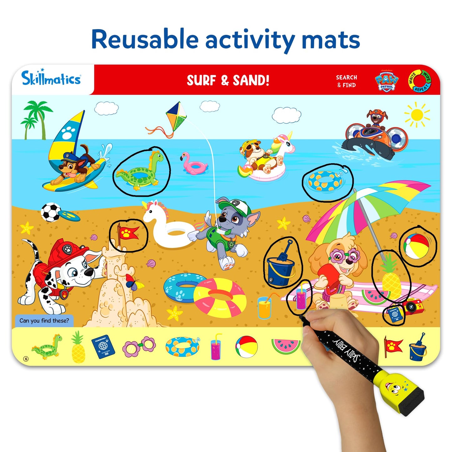 Skillmatics Search and Find PAW Patrol Educational Game - Reusable Preschool Learning Activities, Perfect for Toddlers & Kids Who Love Toys, Art & Crafts, Gifts for Boys & Girls Ages 3, 4, 5, 6