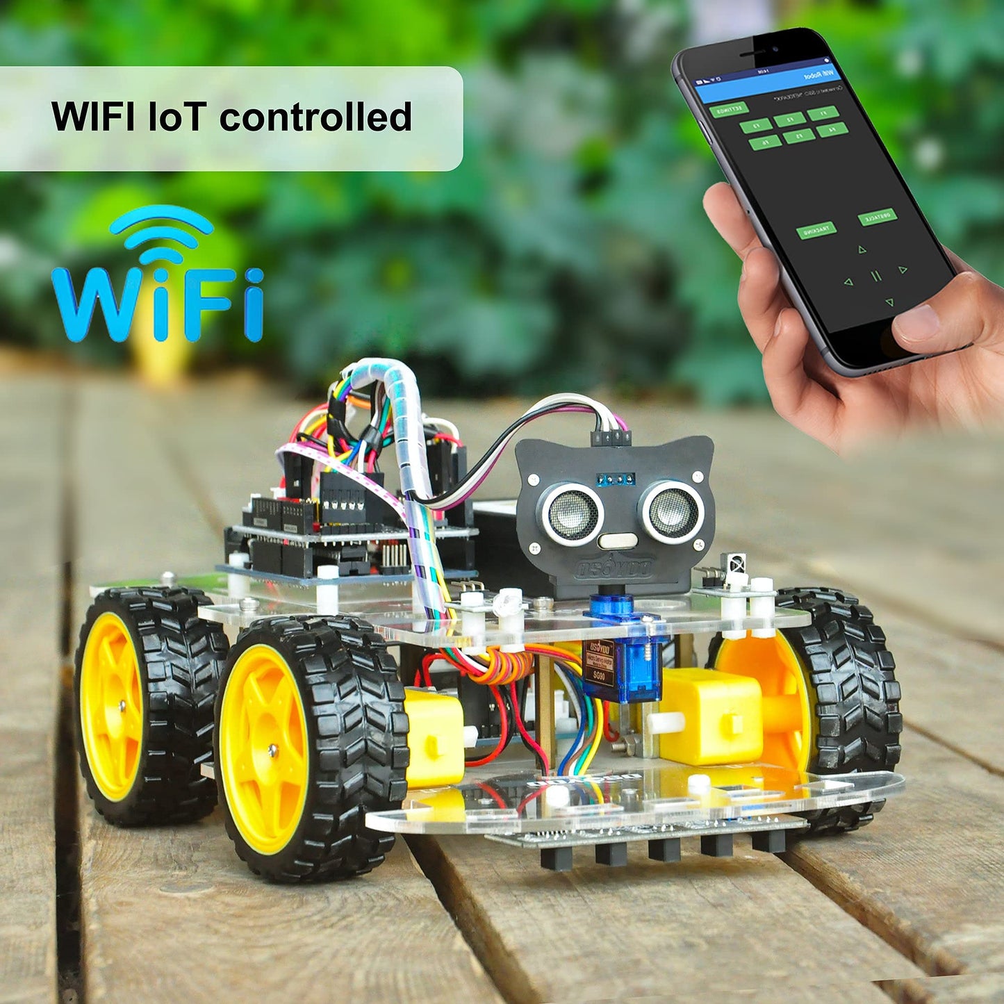 OSOYOO Robot Car Starter Kit for Arduino | STEM Remote Controlled App Educational Motorized Robotics for Building Programming Learning How to Code | IOT Mechanical DIY Coding for Teens Adults