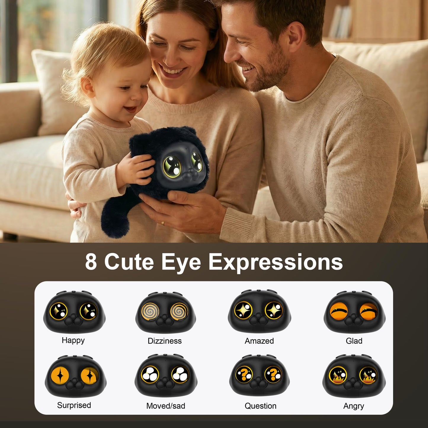 AI Interactive Plush Stuffed Animal Toy, Voice Responsive Learning Companion with Emotional Interaction, Soft Plush Talking Toy for 14+Teens and Family Companionship, Thoughtful Gift for Loved Ones