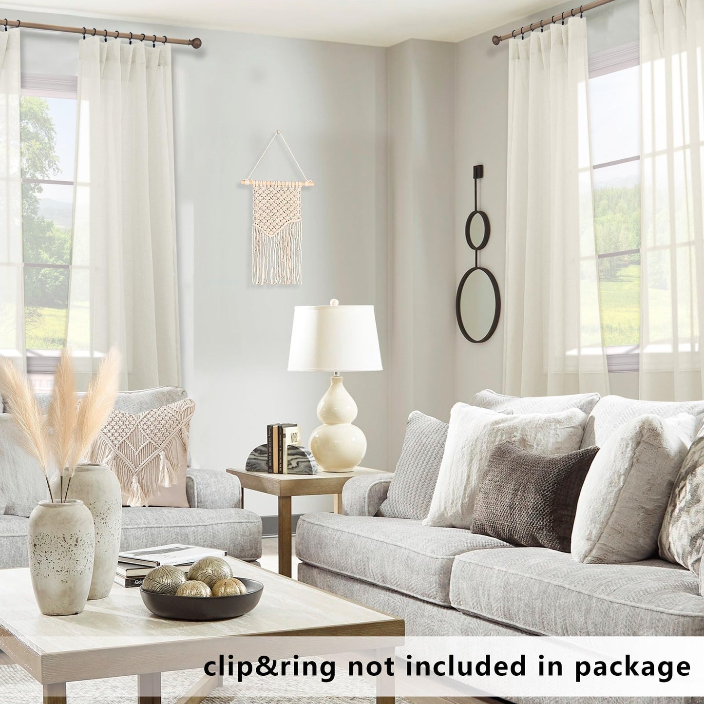 KOUFALL Beige Sheer Curtains 96 Inches Long 2 Panel Set,Cream Tan Rod Pocket Linen Look Neutral Curtains for Living Room Bedroom