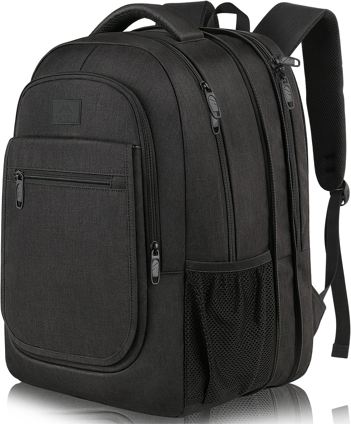 MATEIN Backpack for School, Expandable College Backpack for Boys Girl, Water Resistant Large Bookbag for Men Women, 15.6 inch Laptop Bag, Anti Theft Travel Daypack, Black