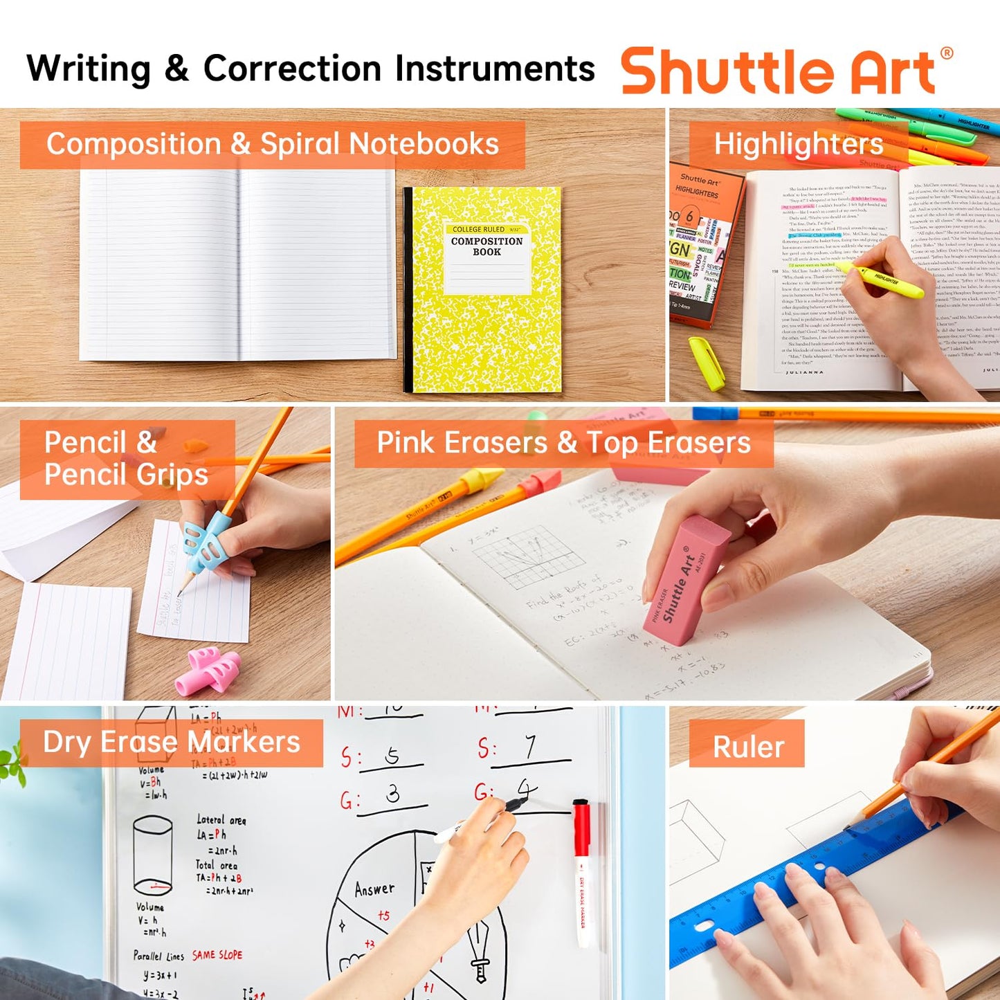 Shuttle Art 102 PCS Back to School Supplies Kit, School Supply Box for Grades K-5, School Supplies for Kids and Students, Including Pencils, Pens, Markers, Erasers, Notebooks, Folders and More