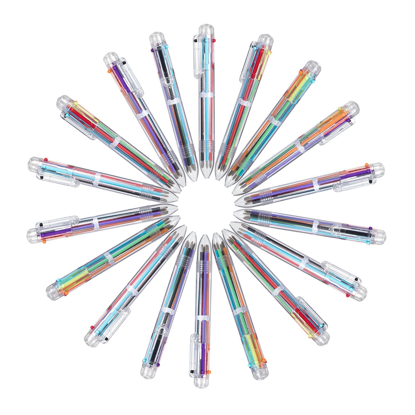 favide 22 Pack 0.5mm 6-in-1 Multicolor Ballpoint Pen,6-Color Retractable Ballpoint Pens for Office School Supplies Students Children Gift,Kids Party Favors