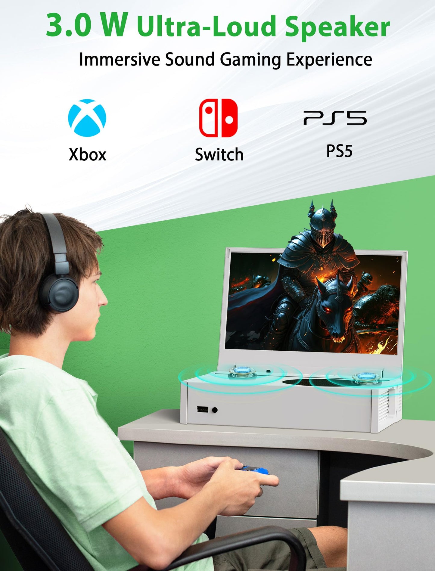 DEPGI 4K 14" Portable Gaming Monitor IPS Screen for Xbox Series S（not Included） with Remote Control, Portable Monitor with HDR10, AMD FreeSync, 2X HDMI for Indoor Outdoor Travel