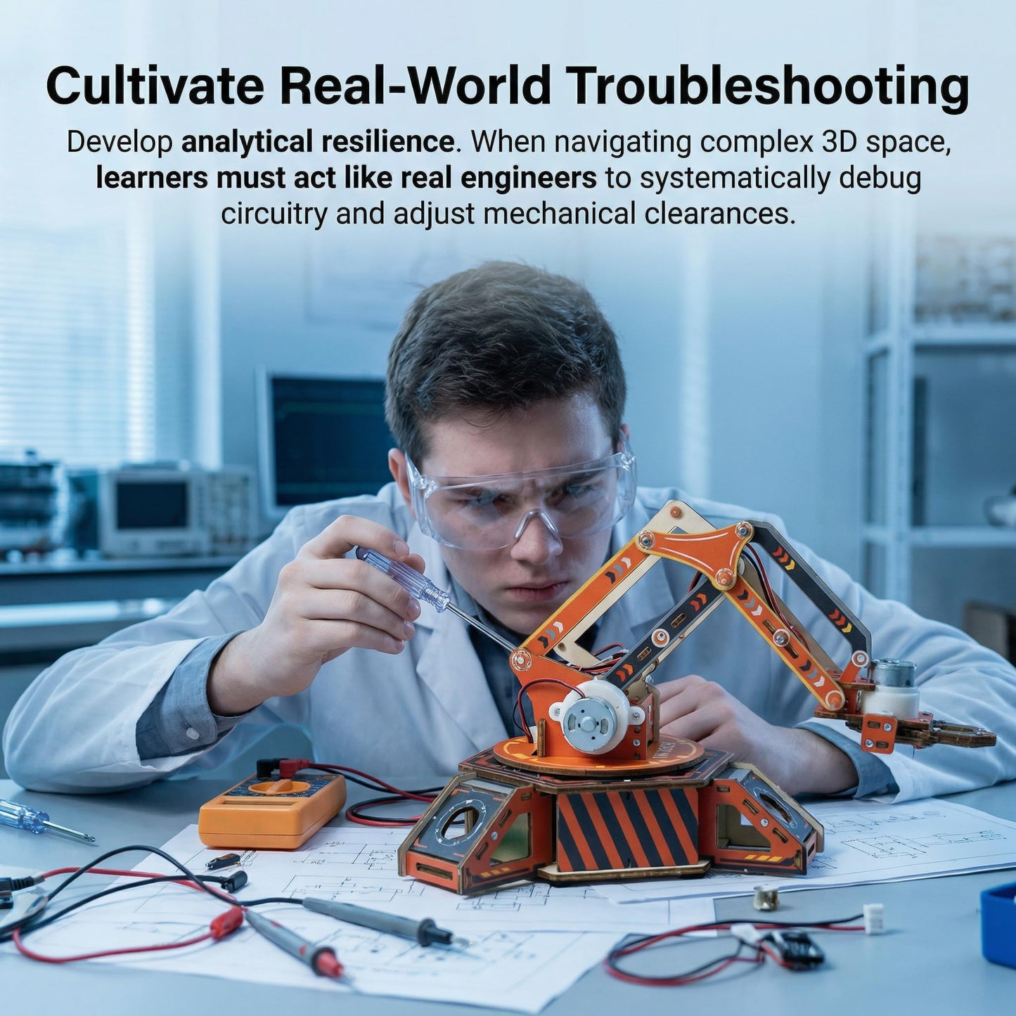 DIY Robotic Arm Building Kit, Remote Control Mechanics & Electronic Engineering Project, Advanced STEM Science Classroom Must Haves & Homeschool Supplies