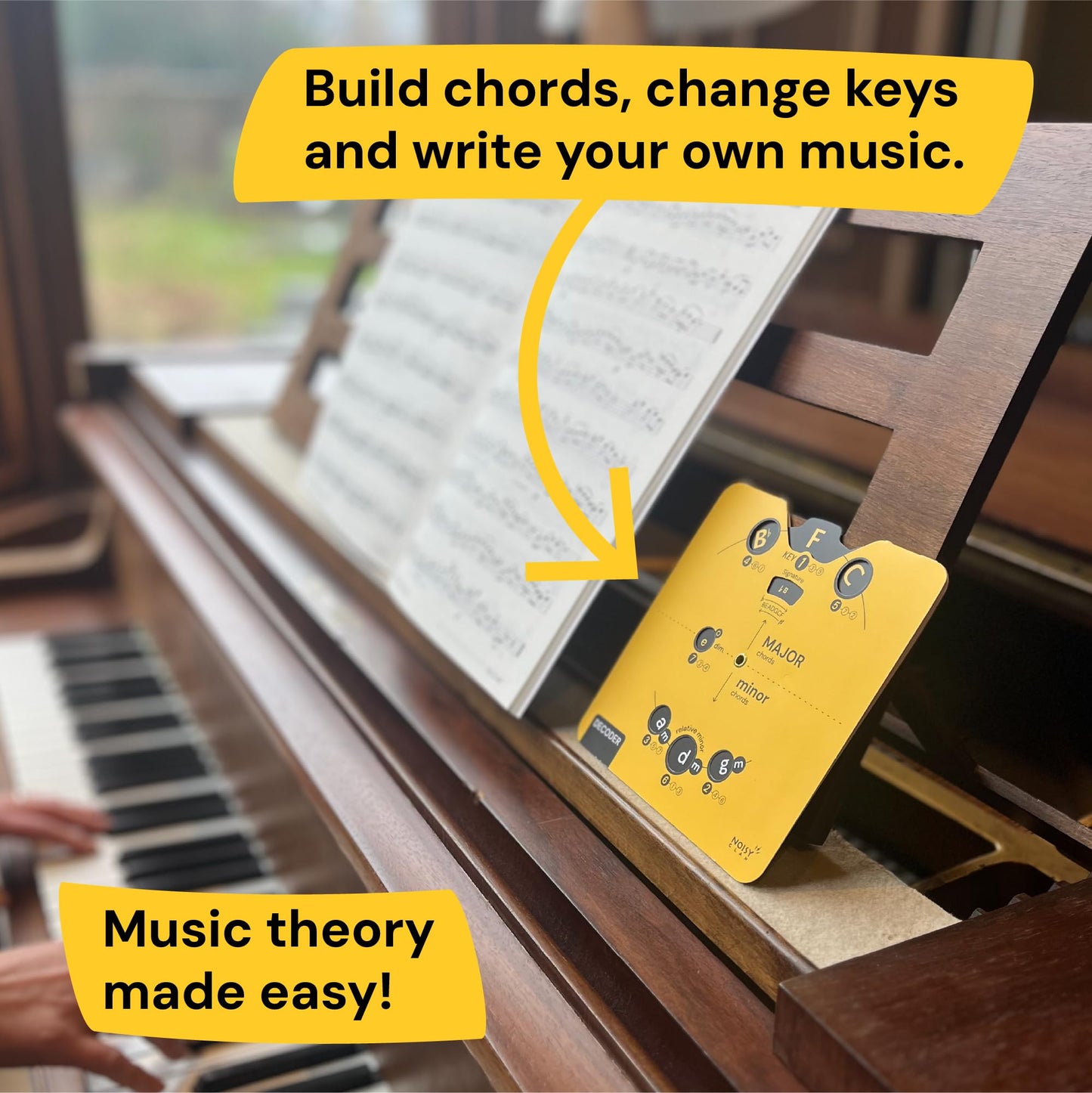 Noisy Clan Piano poster Bundle : Scales, Keys, Chords and Circle of Fifths Tool! Back to School Music Learning Tool - Posters 25" x 24" canvas packaged folded. Make music theory easy and play more