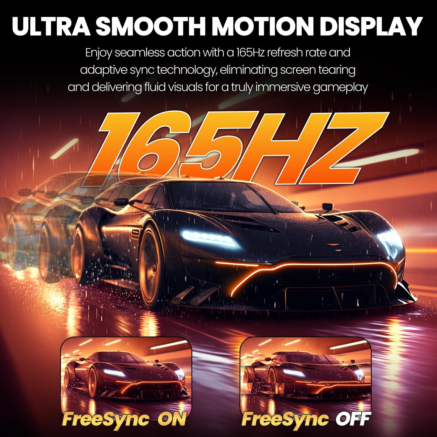 CRUA 34'' White Gaming Monitor, 165HZ/144HZ, WQHD(3440x1440P) IPS UltraWide Screen Computer Monitors with Built-in Speakers, Supports FreeSync, 120% sRGB, HDMI 2.0 & DP 1.4, Wall Mountable Installs