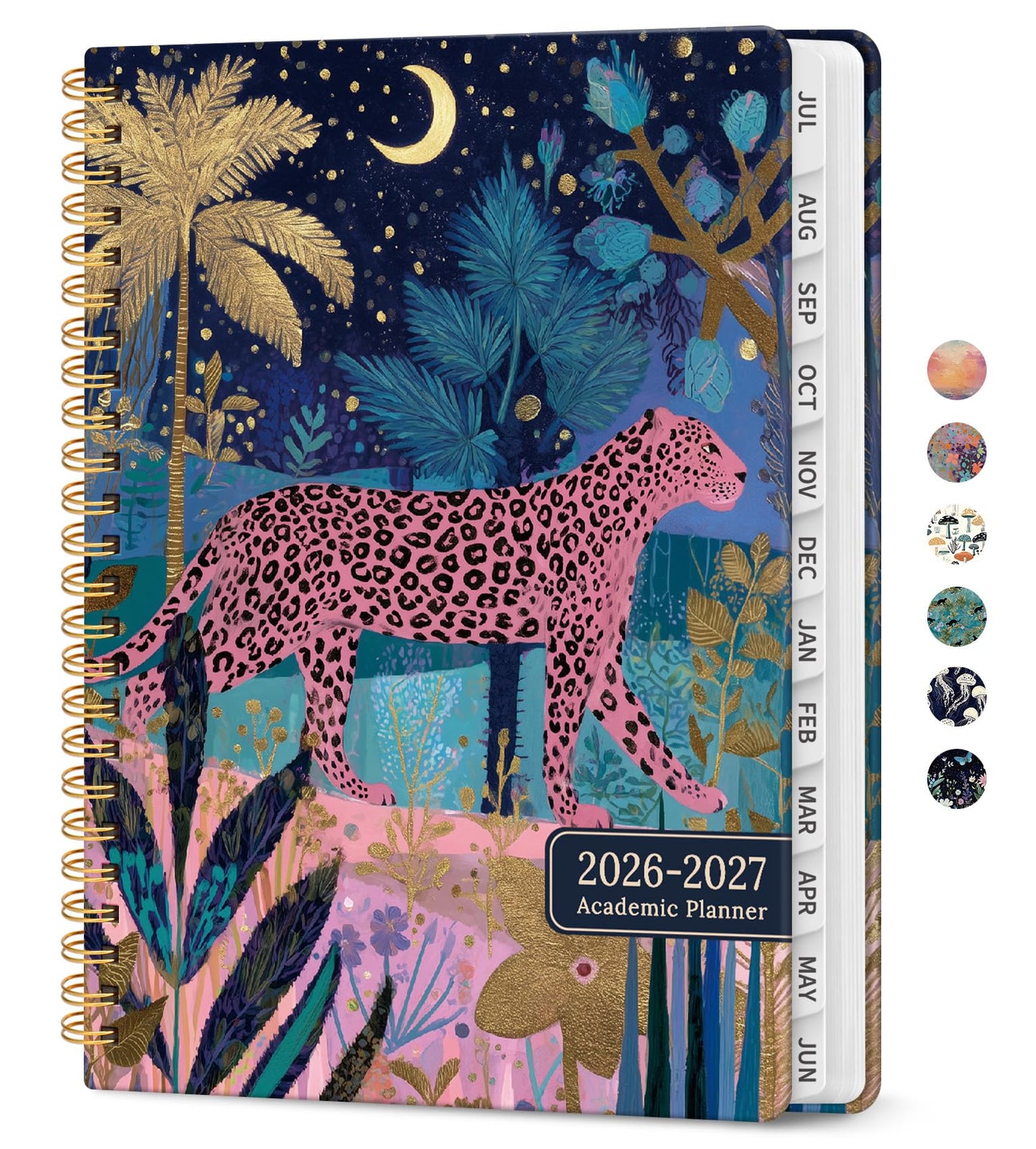 Planner 2026-2027, Academic Year Weekly and Monthly Calender Planner, from Jul 2026 - Jun 2027, Spiral Bound School Planning Book, Perfect for Teacher, Student, Women & Men, A4 (8.5" x 11"), Midnight Jungle