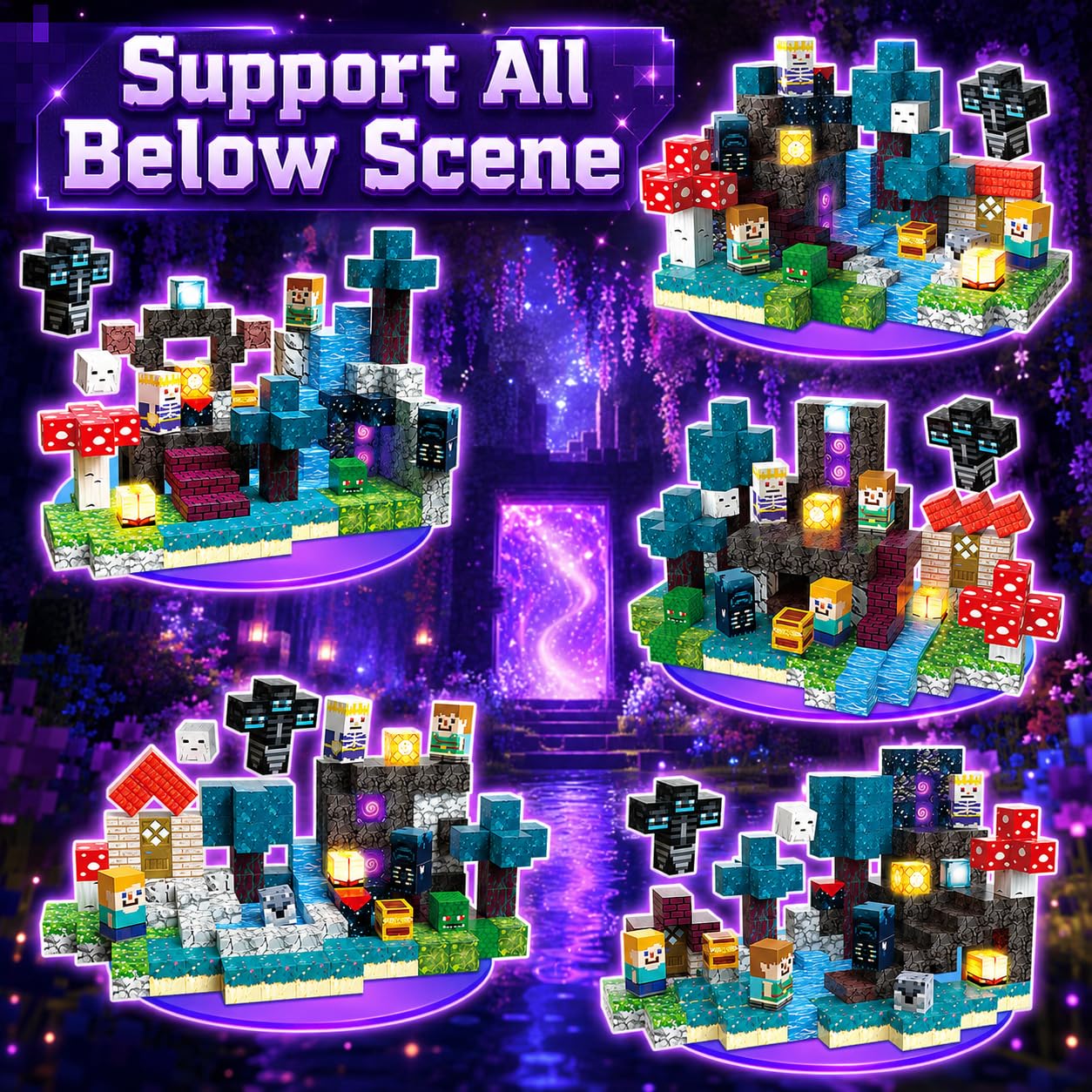 200 PCS Magnetic Blocks - Light Up Magnetic Building Blocks for Kids, Magnet Cubes Stacking for Boys Girls, STEM Montessori Sensory Toys Ages 3 4 5 6 7 8 9 10 11 12 13 Birthday Gifts
