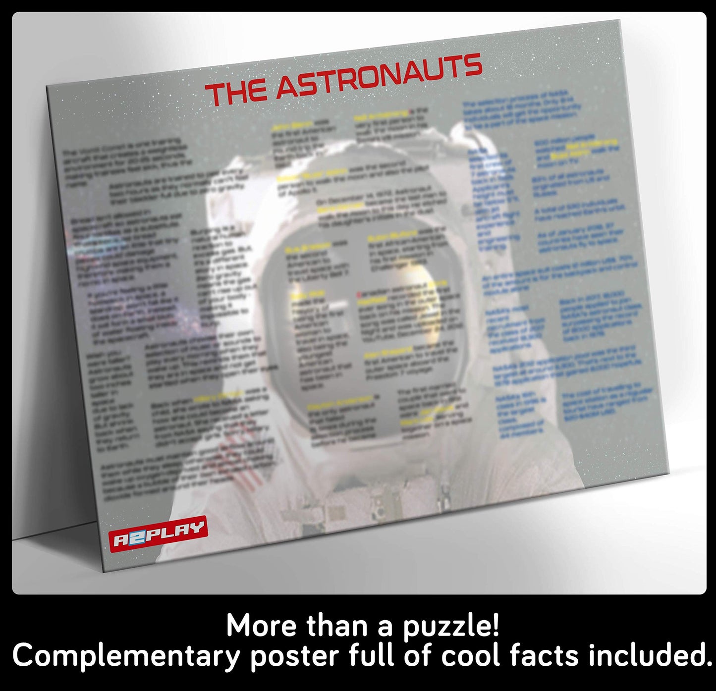 A2PLAY Space Jigsaw Puzzle for Adults 1000 Pieces, Planets in Space With Bonus Fact Poster, Challenging Astronaut Outer Space Toy, 27.5 x 19.7 in