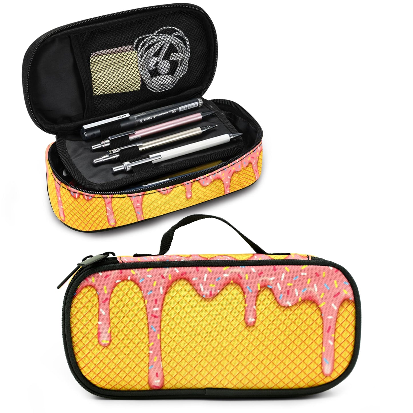 Droerfes Ice Cream Pencil Case Pencil Pouch Large Capacity Pen Bag School Office Organizer Stationery Storage Box For Girls Boys Teen Kids