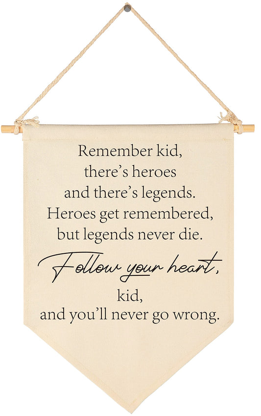 The Sandlot Quote-Boys Room Wall Art-Baseball Sign-Baby Banner Gift Shower-Canvas Hanging Flag Banner Wall Sign Decor Gift for Nursery Bedroom Playroom Front Door Baby Kids Boy/Girls Teen