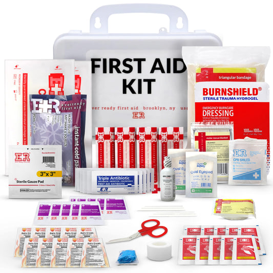 10 Person First Aid Kit - OSHA and ANSI Class A Compliant, Fully stocked Emergency Kit for Home, Office or Construction site