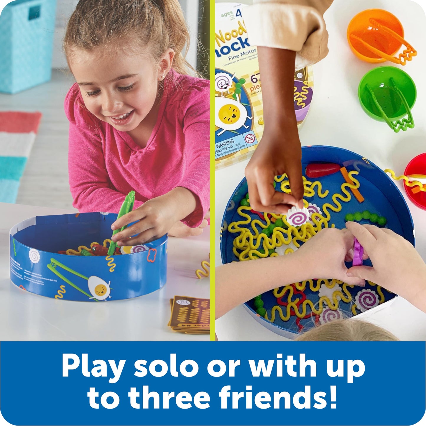 Learning Resources Noodle Knockout Fine Motor Game - Games for Kids Ages 4-8, Toddler Board Game, Educational Matching Kids Games, Preschool and Kindergarten Classroom Game, Gifts for Toddlers