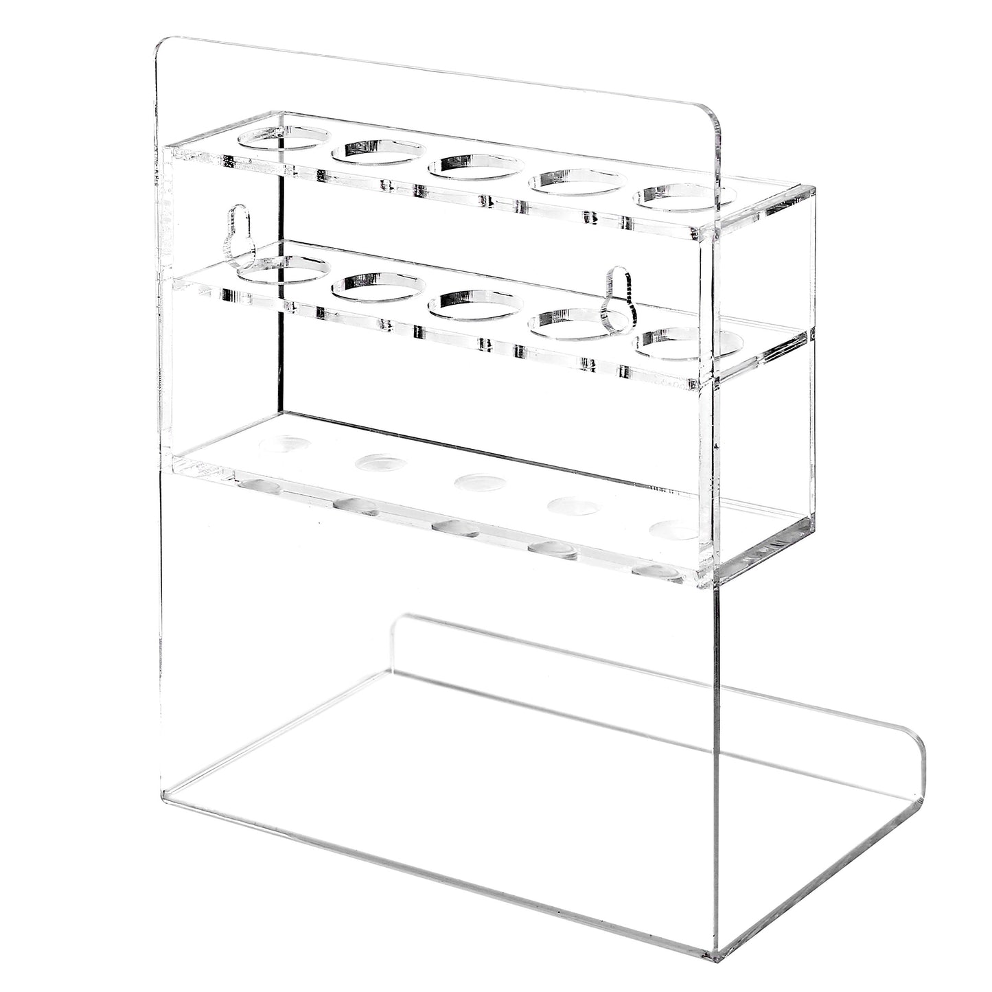 MyGift Wall Mounted Clear Acrylic Dry Erase Marker Holder Organizer for 5 Markers and Eraser, Hanging Whiteboard Accessories Rack for Office Home Dorm Classroom Meeting Room, Set of 2