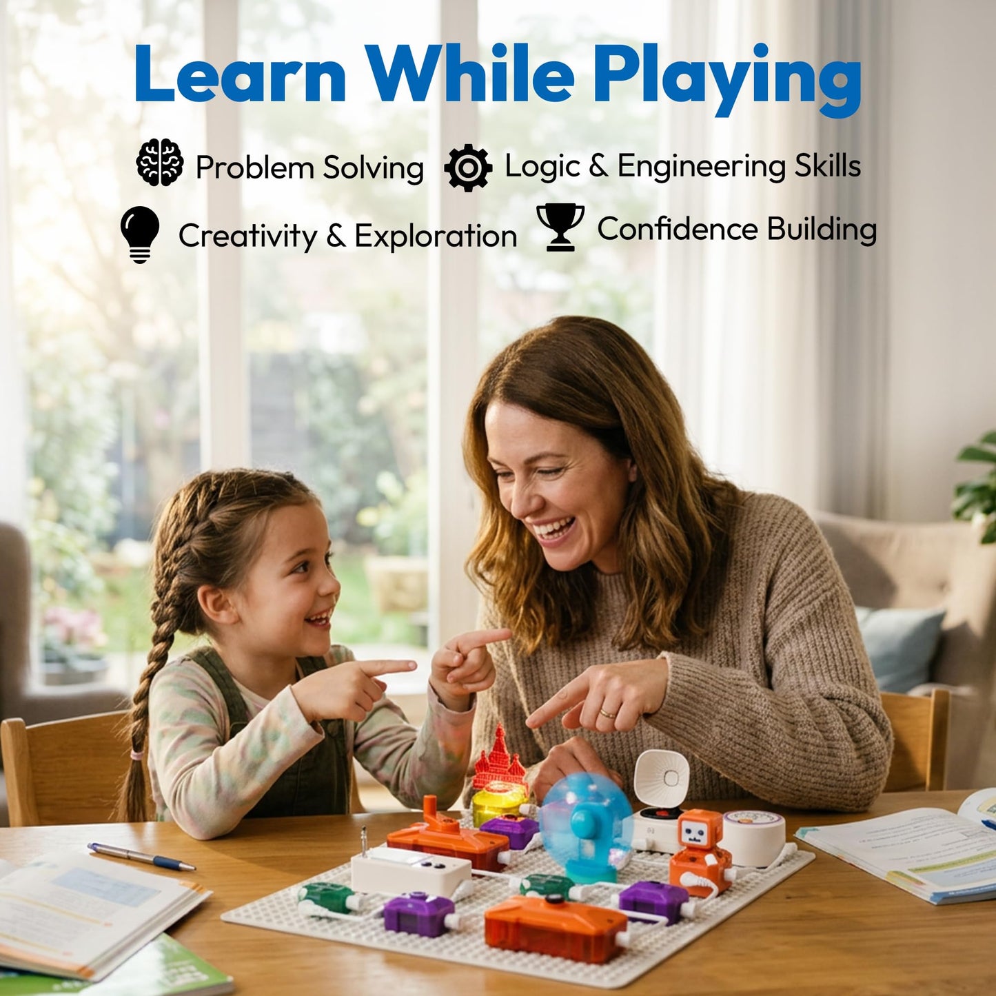 Contixo ST36 Science Circuit Kit – STEM Electronics Building Blocks for Kids, Hands-On DIY Circuits, Beginner-Friendly Science Toy for Ages 6+