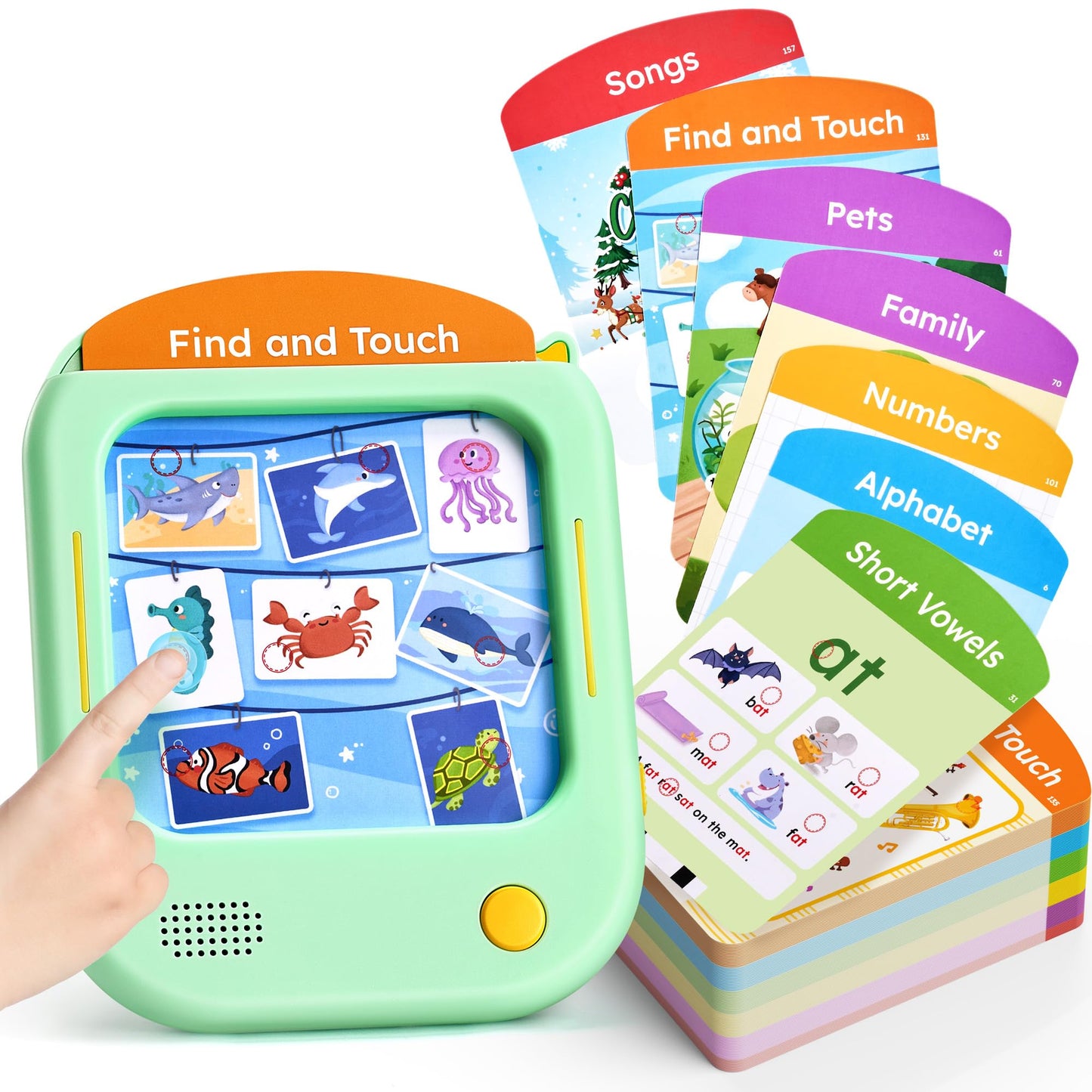 JoyCat Kids Learning Tablet, Learn to Read with 156 Pages, 600+ Words, 40+ Themes, 100+ Interactive Games, Phonics Talking Flash Cards, Screen-Free Toddler Learning Toys Gifts for 2-6 Year Old