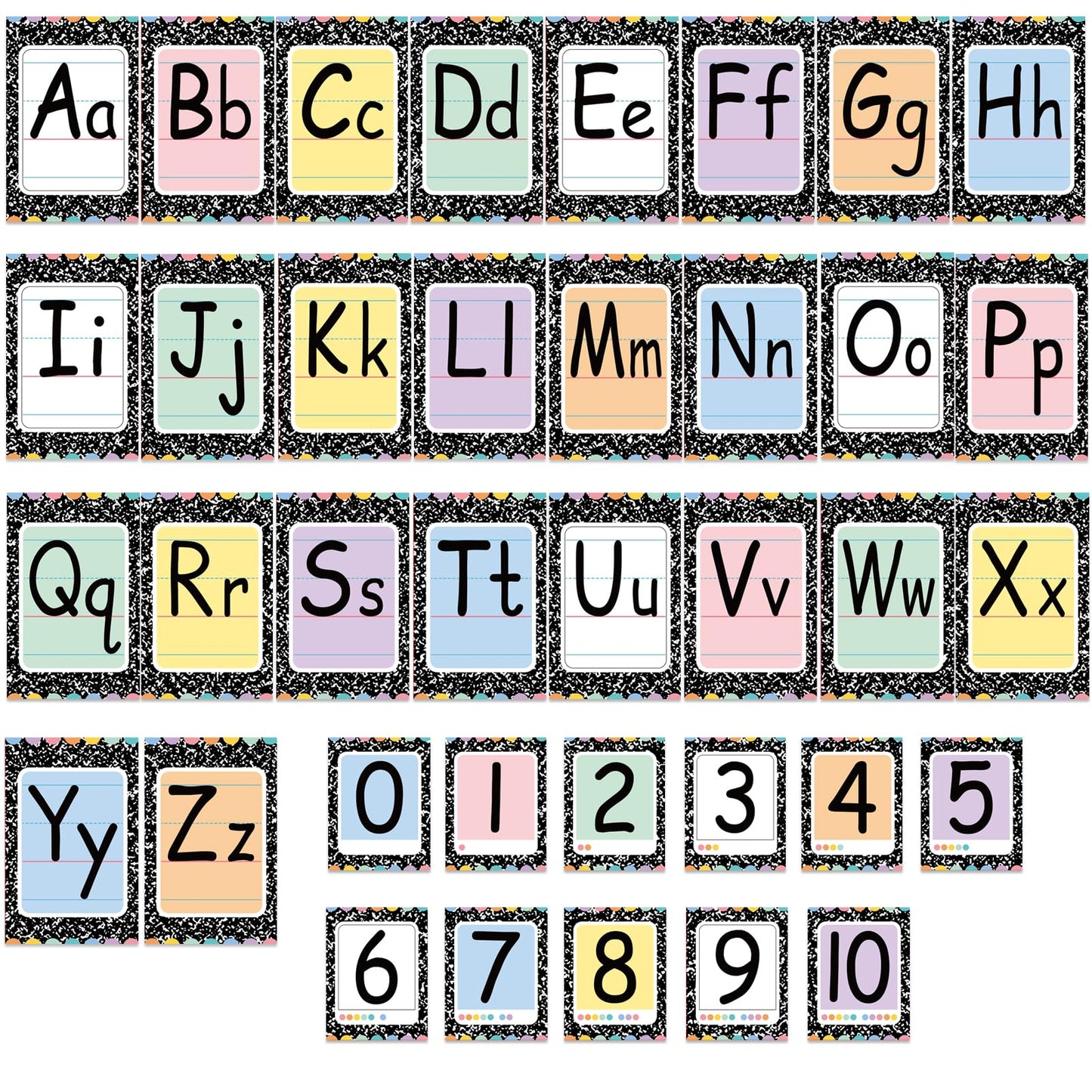 Adduster Bulletin Board Alphabet - ABC Alphabet Poster Classroom Decorating Set Preschool English Poster Kindergarten Elementary Classroom Wall Decor Daycare Homeschool Supplies
