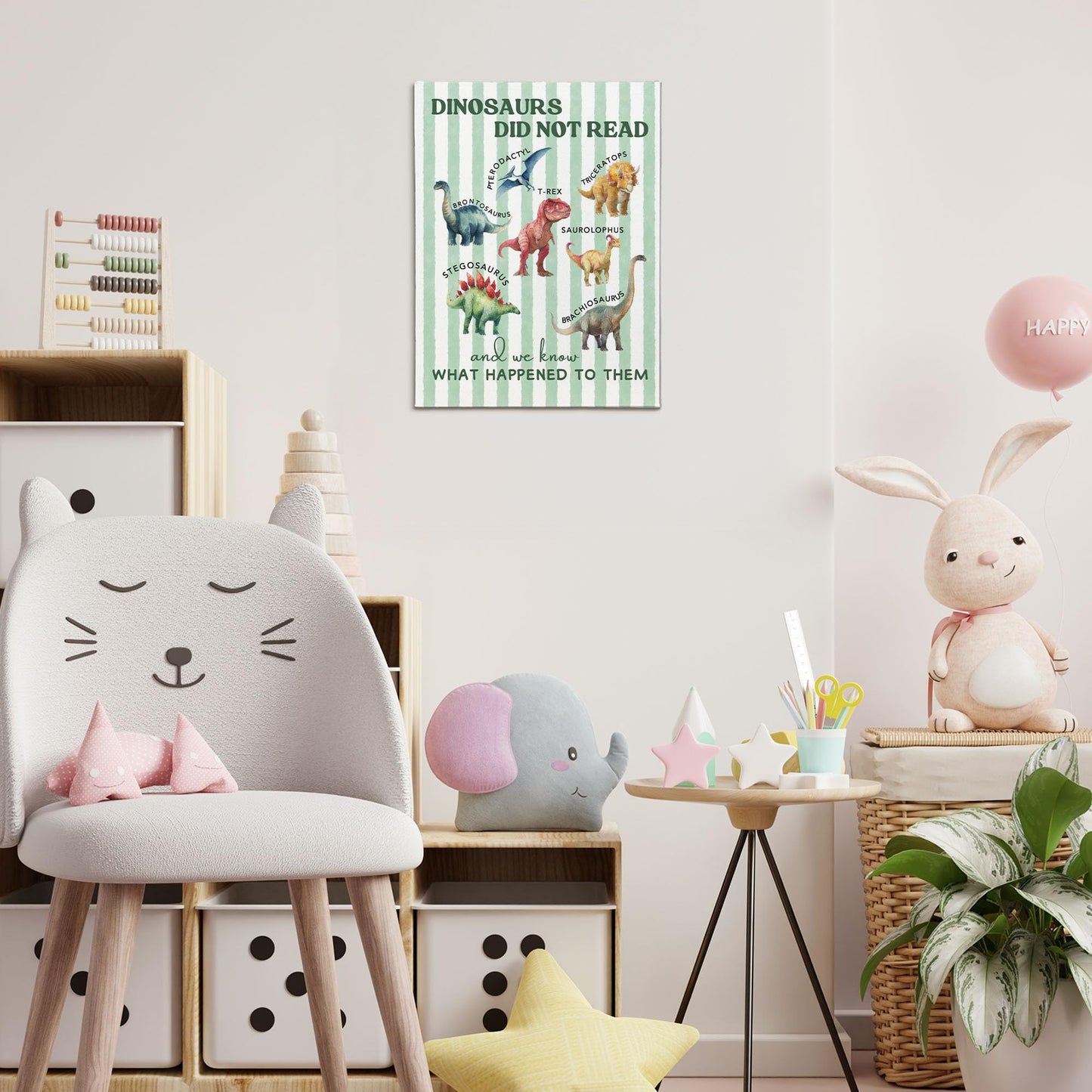 XINCEYWJ Dinosaur Room Wall Decor, Dinosaur Reading Canvas Art Prints Framed, Toddler Boy Room Decor, Dino Artwork Green Dinosaurs Wall Art for Kids Toddler Boy Room Nursery Room, 11x14 In