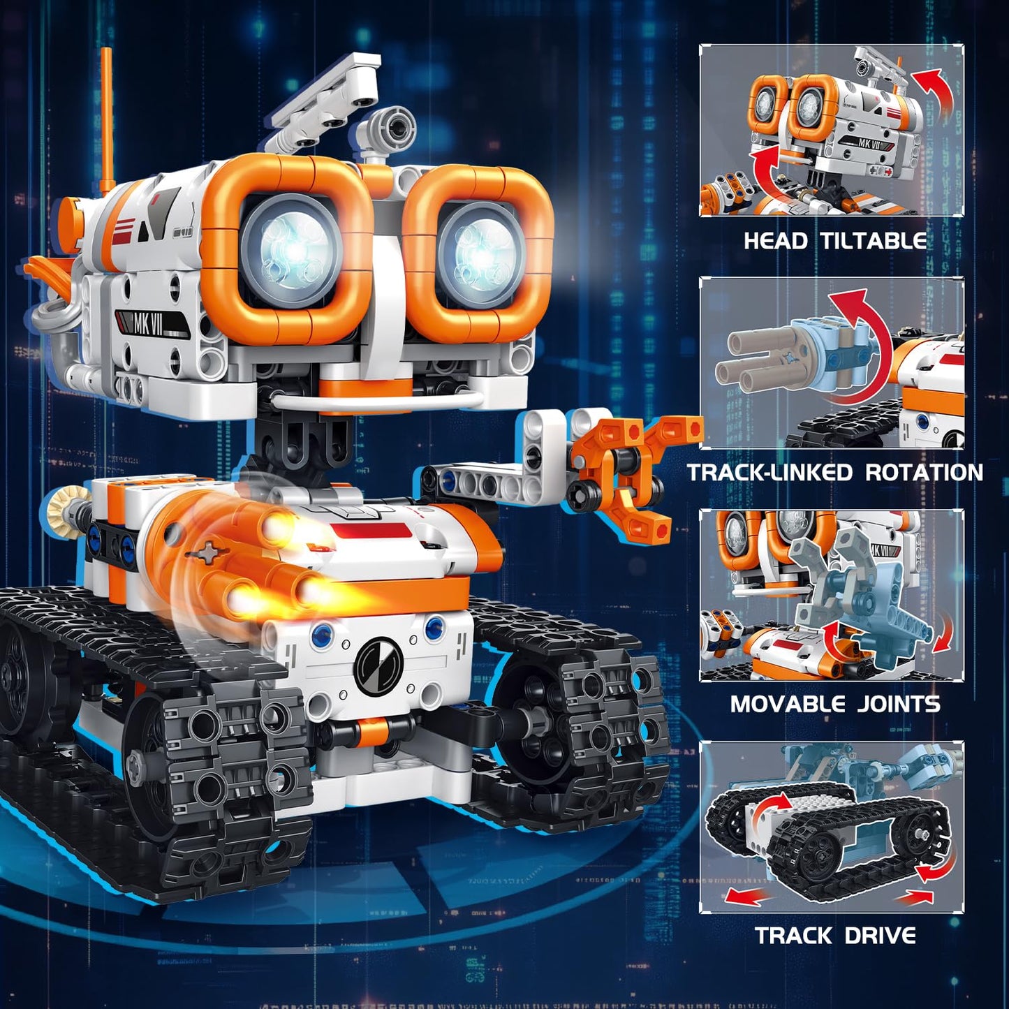 5 in 1 STEM Robotics Building Kit, 560 PCS APP/Remote Control Robot Toy Building Block Sets, Compatible with Lego Robot Control & Programming, Coding Robotic Toys Birthday Great Gifts for Boys 8-14