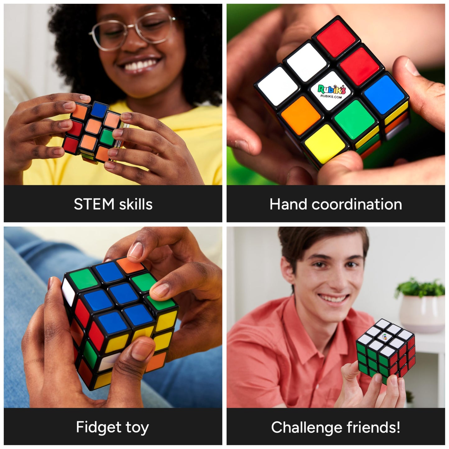 Rubik's Cube, The Original 3x3 Cube, Problem-Solving Brain Teaser, Color-Matching Puzzle, Fidget Toy, Sensory Puzzle, for Ages 8 & Up