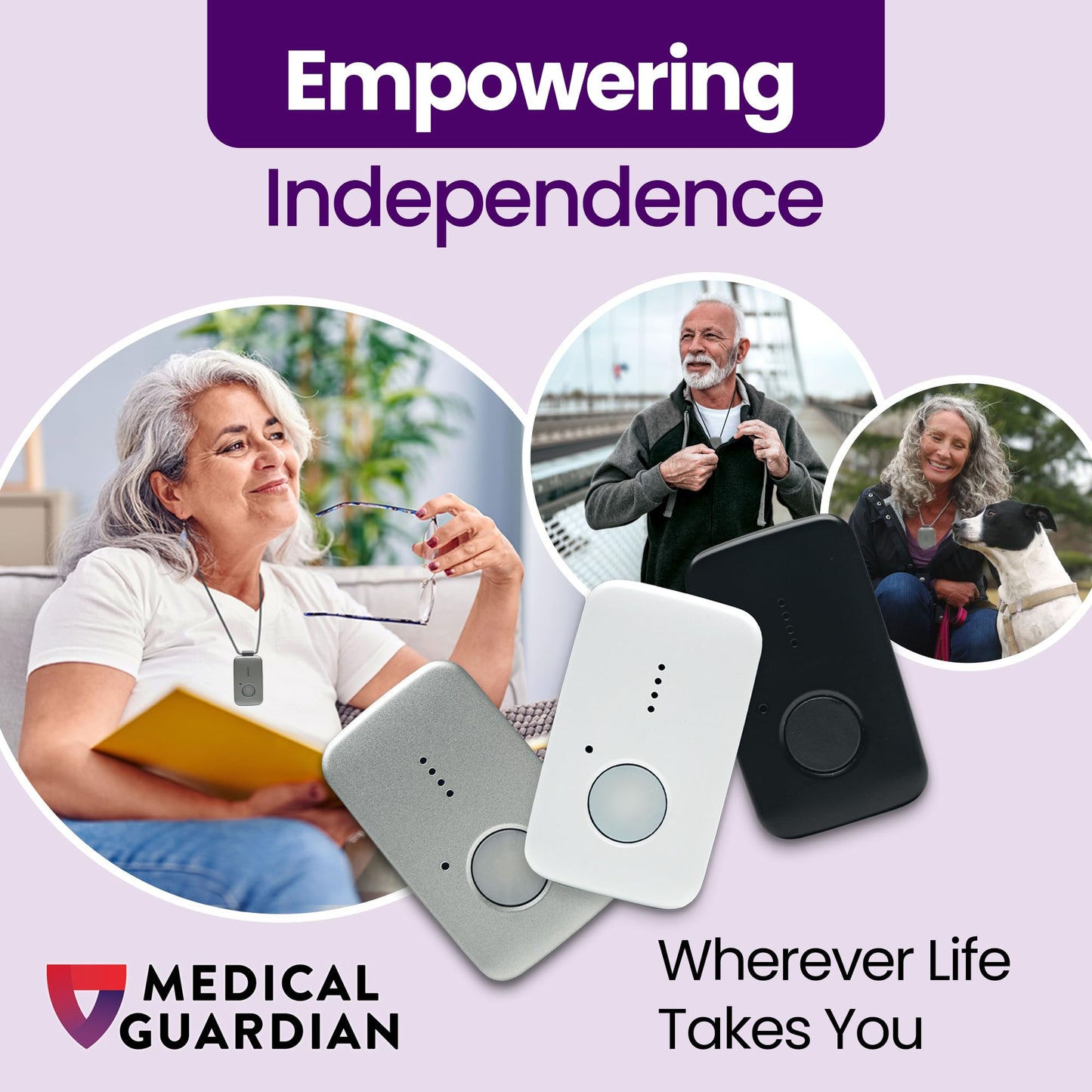 Medical Guardian MGMini | Get Help Instantly & Stay Independent | Medical Alert Device for Seniors | 24/7 Monitoring, GPS Tracking, Emergency Button | Subscription Required | Silver