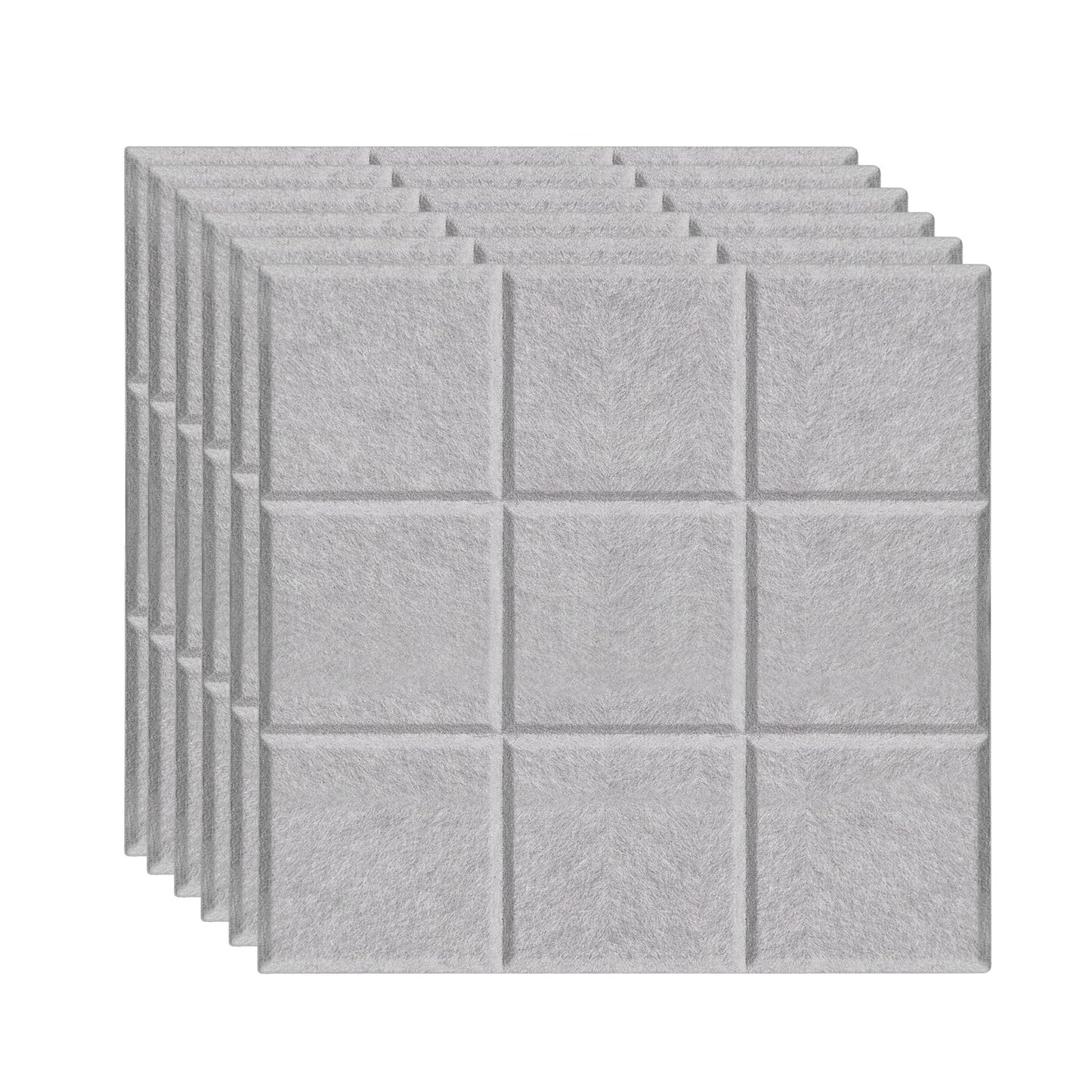 Cork Felt Pinboards - 24-Pack Carbon Black, Office Decor & Organization Tiles (Light Gray)