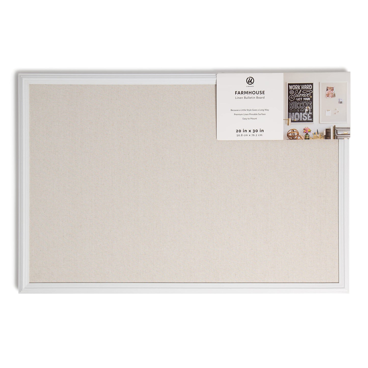 U Brands Farmhouse Board (Linen Pin Board, 30" x 20")