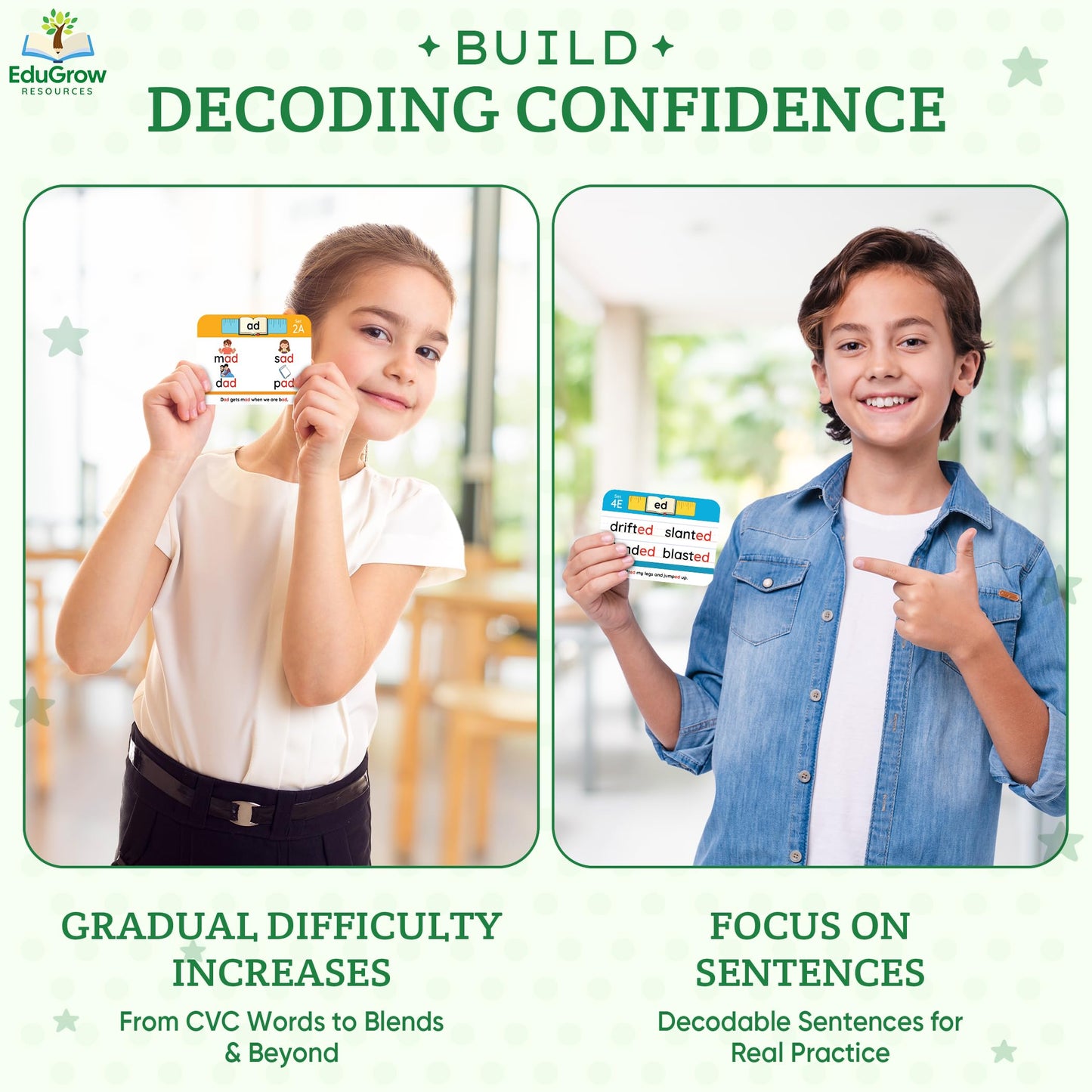 Phonogram Flash Cards - Phonics Flash Cards - Learn to Read - CVC Reading Flashcards for Kids Ages 5-8 - Phonics Games - Homeschool Preschool Kindergarten First Second Grade Learning Activities