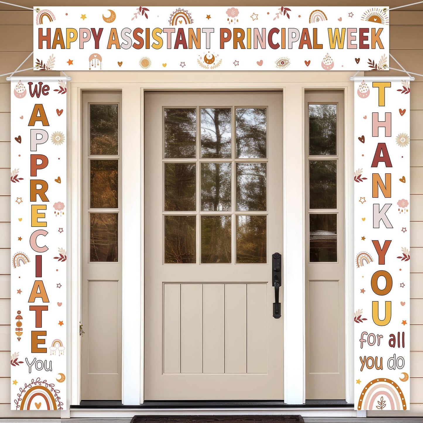 Fanfanwin 3 Pcs Happy Assistant Principal Week Banner Set Principal Appreciation Sign Banner We Appreciate Thank You Party Supplies Decorations for Men Women Education Workers