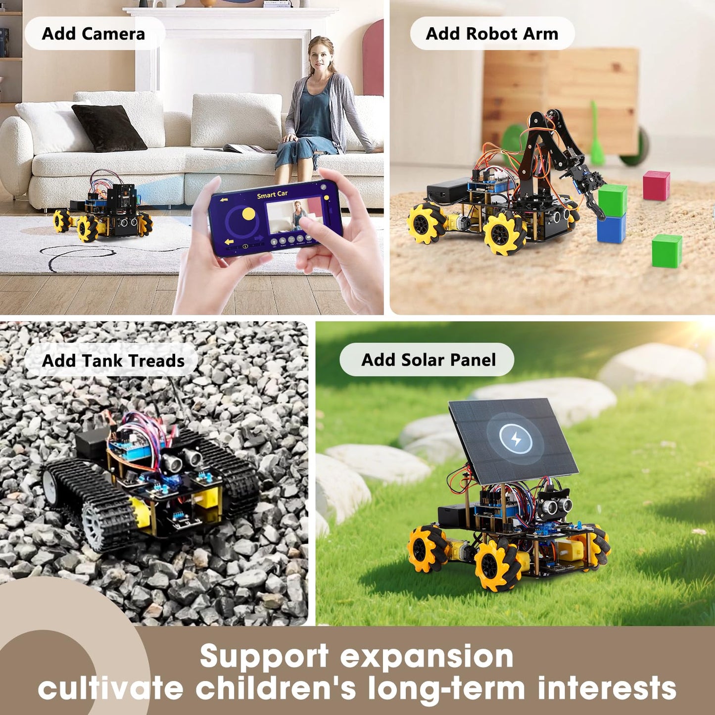 ACEBOTT Robot Kit, Robotics for Kids Ages 8-12 12-16, STEM Toys for Boys with Remote & App Control, Arduino & Scratch Compatible, Science Kits for Kids Age 8-12 12-16, for Boys & Girls(Yellow)