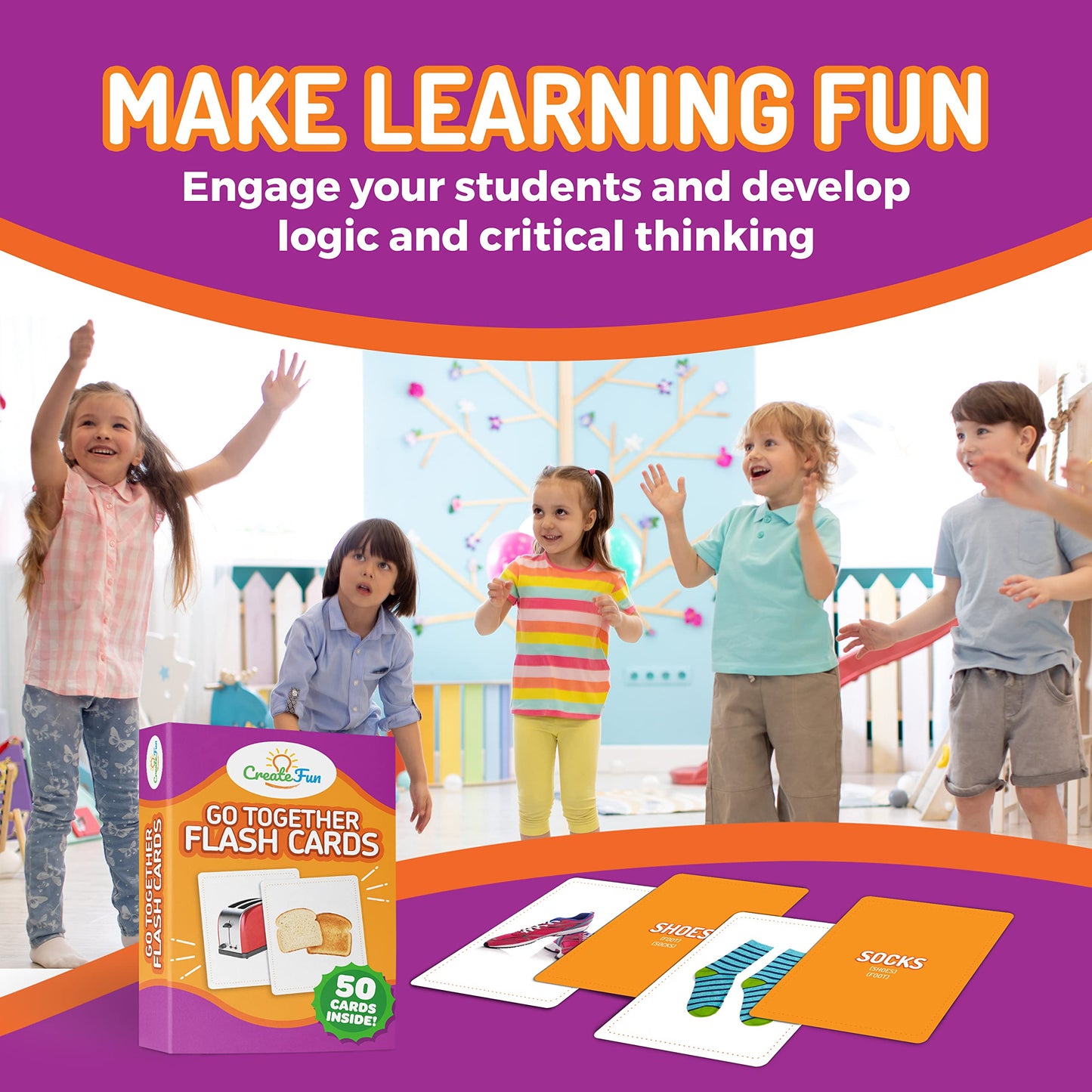 Go Together Flash Cards for Kids & Adults – 50 Realistic Matching Picture Cards for Speech Therapy, Dementia Activities, ESL, Autism Learning, Memory & Language Development, Classroom & Home Use