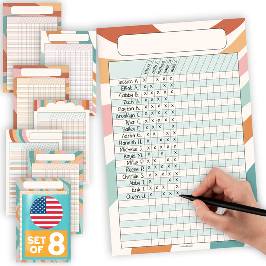 Attendance Chart for Classroom Management - 8 Incentive Chart for Classroom Essentials, 11x17 Student Behavior Charts and Homework Tracker, Teachers Class Attendance and Assignments Log