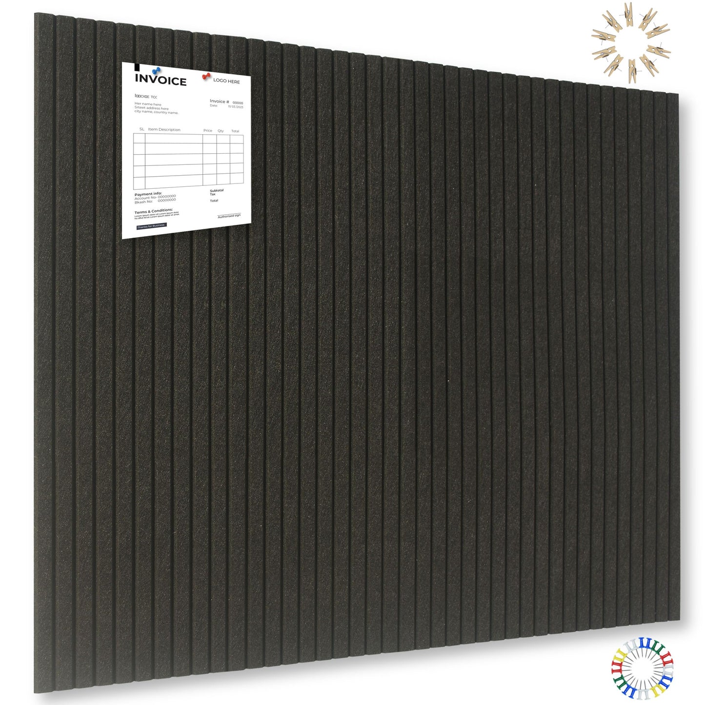 YOUDEFUL Large Cork Board Alternative-12 Pcs Self-Adhesive Felt Bulletin Board Tiles, Felt Pin Board Cork Board Tiles for Home Office Wall Decor, Tack Board 47"x35" (Black