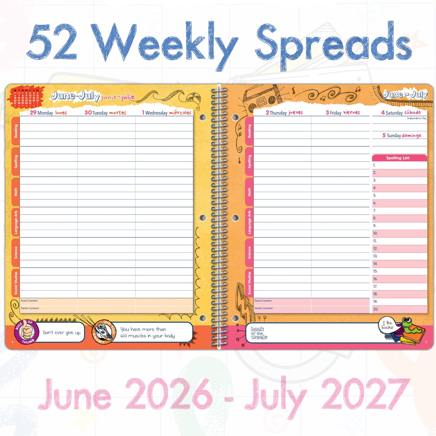 2026-2027 Academic Year Create Elementary Student Planner, 8.5" x 11"