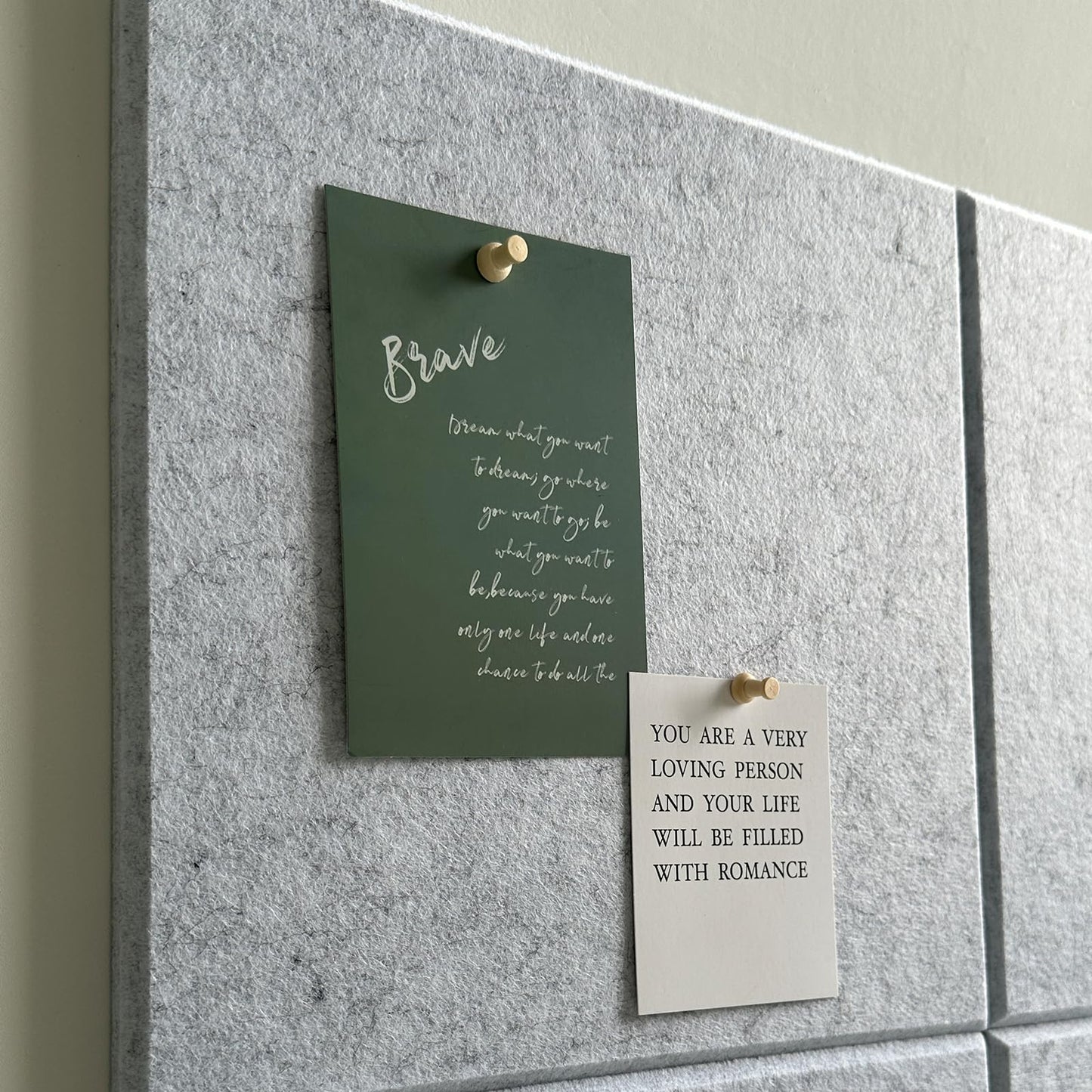 Large Cork Board for Office Wall Decor, 36"x24"- 6 Pack Felt Wall Tiles with Safe Removable Adhesive Tabs, 1/2" Thick, Felt Bulletin Board Pin Board Cork Boards for Walls - Gray Marble
