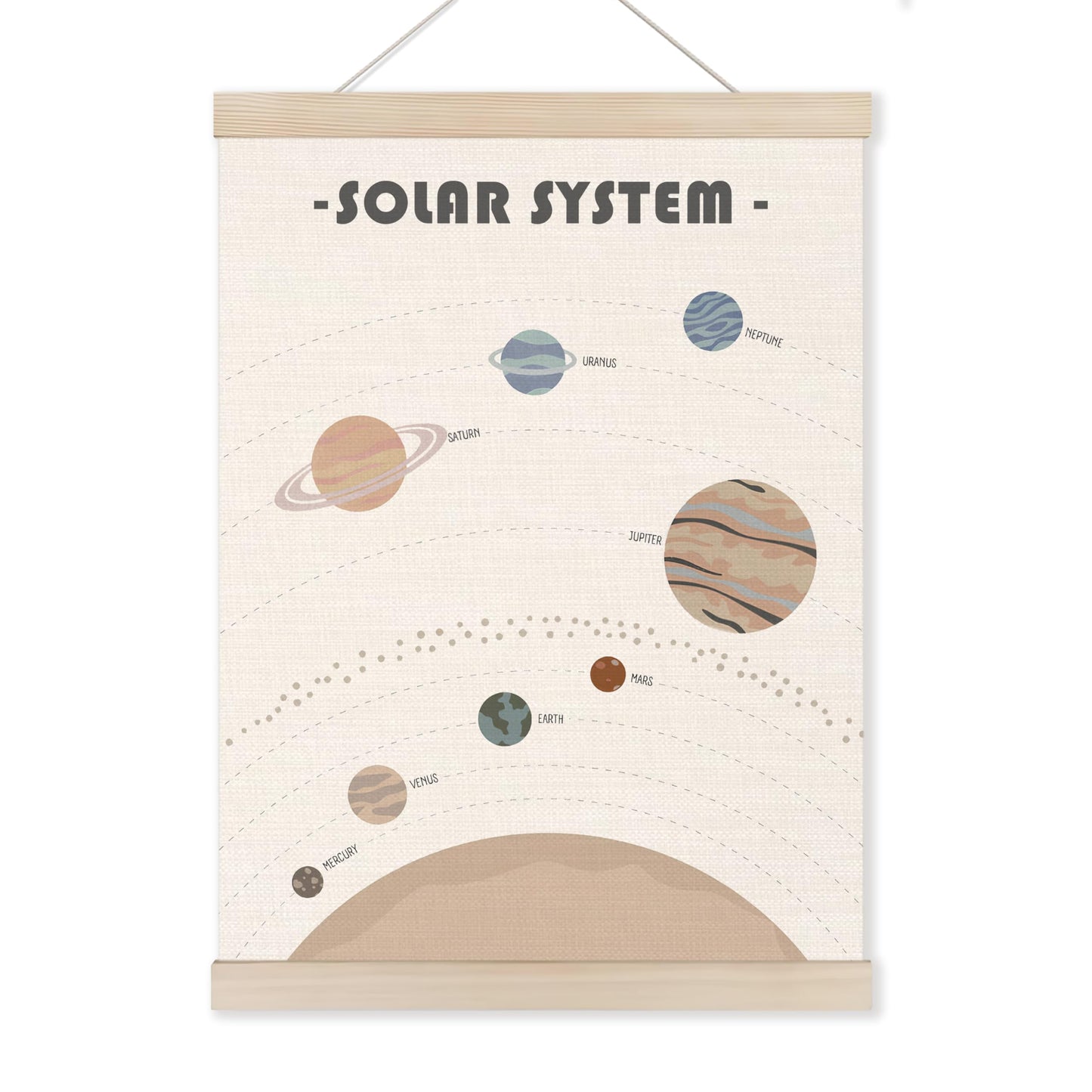 HUGANE Solar System Poster, Space Nursery Decor, Boho Wall Art, 12x16 Inches