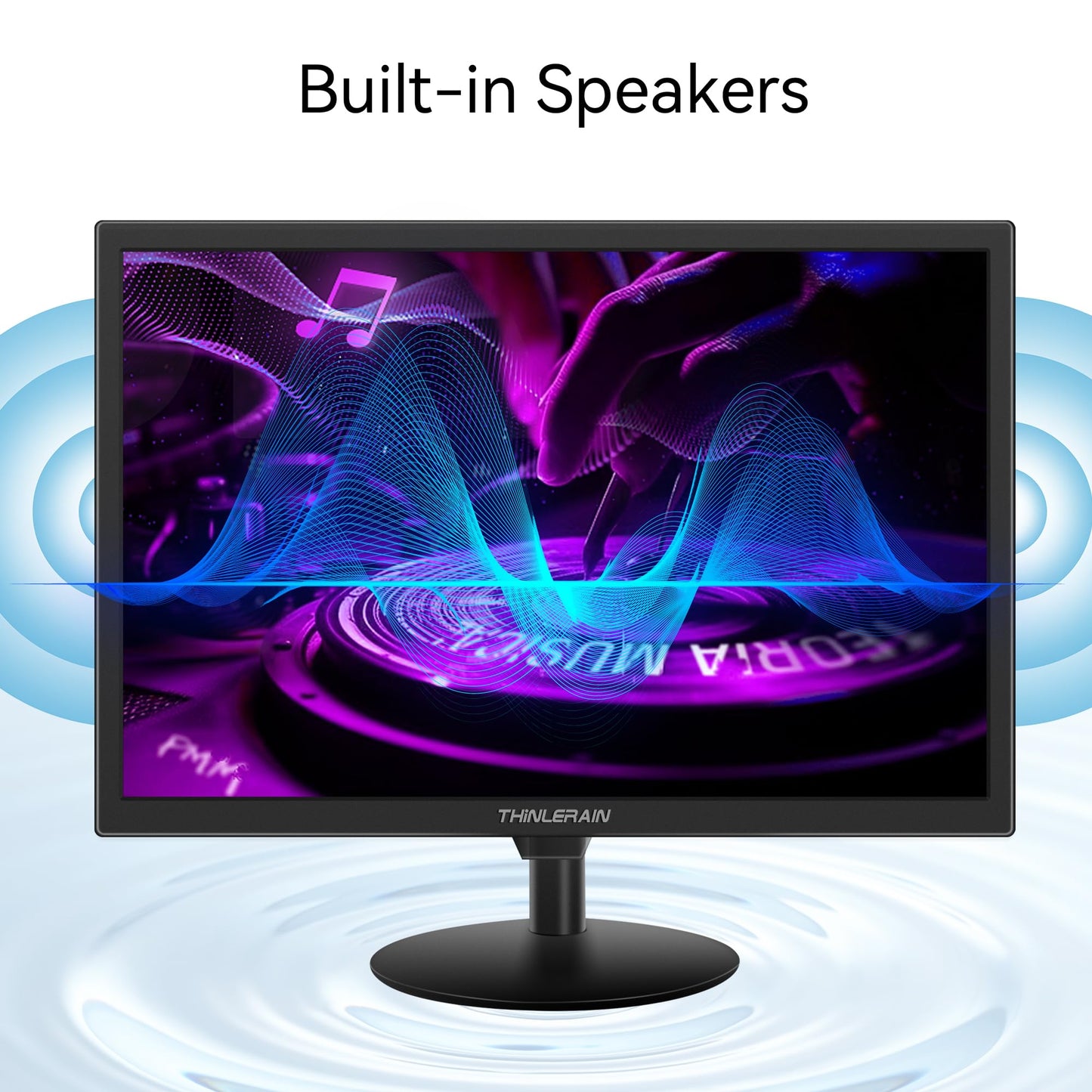 Thinlerain 19 inch Computer Monitor 1440x900 PC Monitor with HDMI VGA AV BNC USB Ports, 60Hz, 5Ms, VESA, Display Build-in Speakers for Office Home