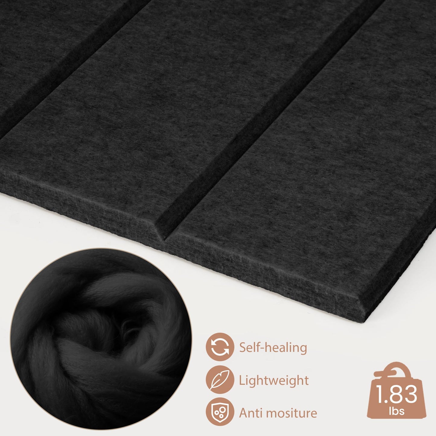 Lightomorrow Bulletin Board, 24 x 18 inches Felt Board Decorative Pin Board, 4' x 3' Cork Board Alternative for Wall, Foldable Photo Board with 20 Pushpins - Black Stripes
