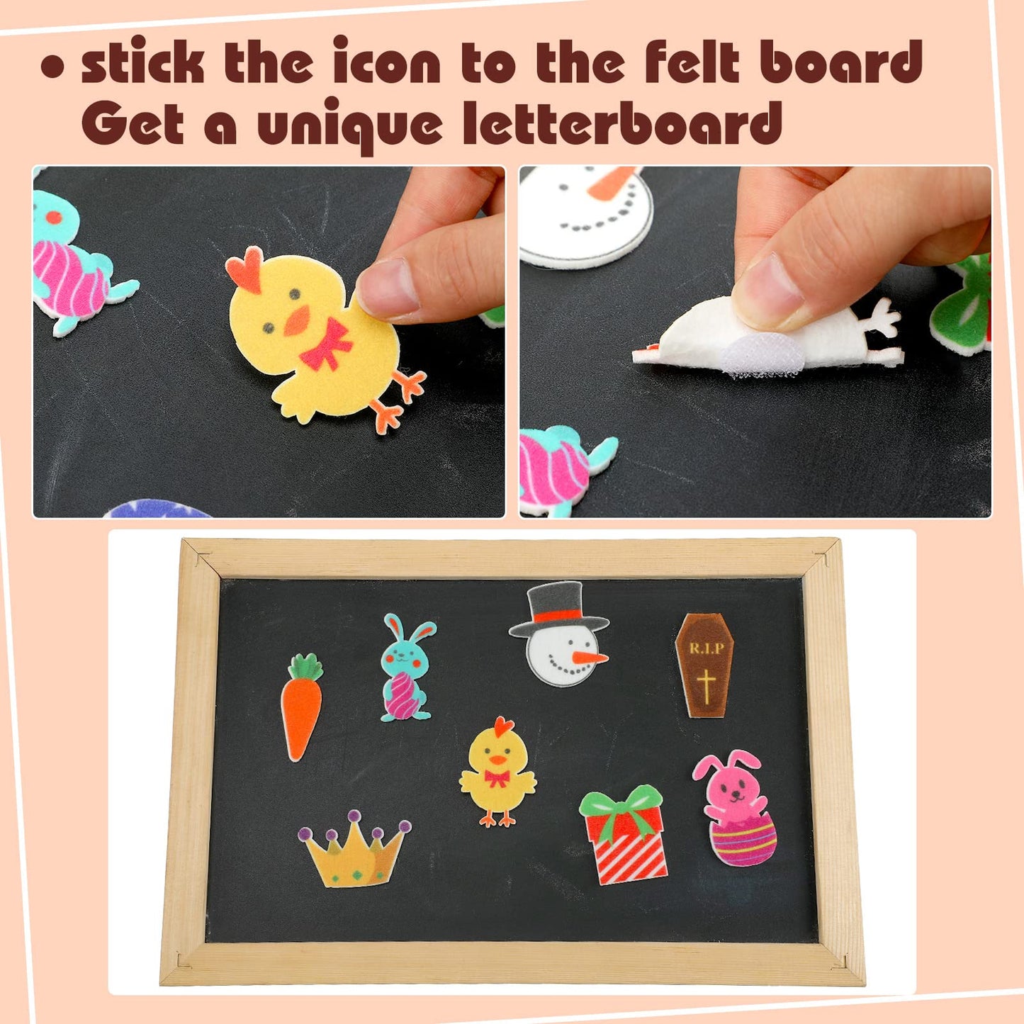 Oudain 100 Pcs Seasonal Letter Board Accessories Icons for Felt Bulletin Graduation Decoration Hawaii Independence Day Board Decoration Letterboard Accessories Holiday Pieces Changeable with Adhesive