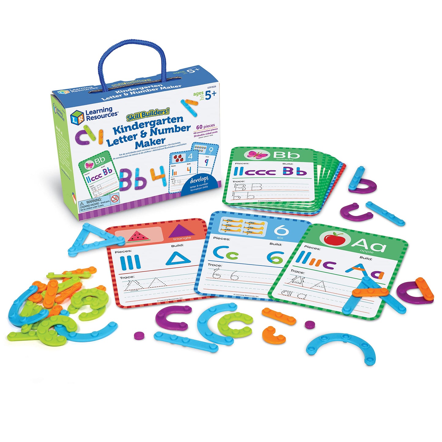 Learning Resources Skill Builders! Kindergarten Letter & Number Maker - 60 Pieces, Ages 6+ Kindergartner Learning Materials, Homeschool and Classroom Supplies, Math Games for Kids