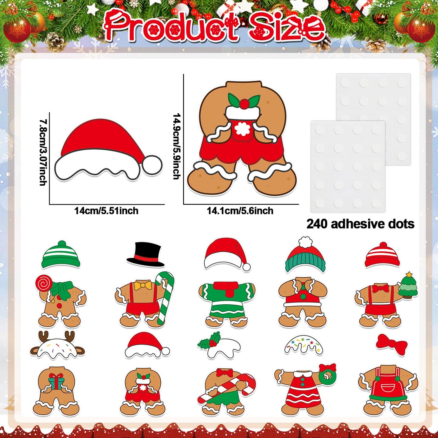60pcs Christmas Theme Cutouts Gingerbread Man Bulletin Board Decoration Xmas Gingerbread Man Paper Cut-Outs Classroom Decor for Xmas Classroom DIY Craft Photo Wall Door Christmas Winter Party Supplies