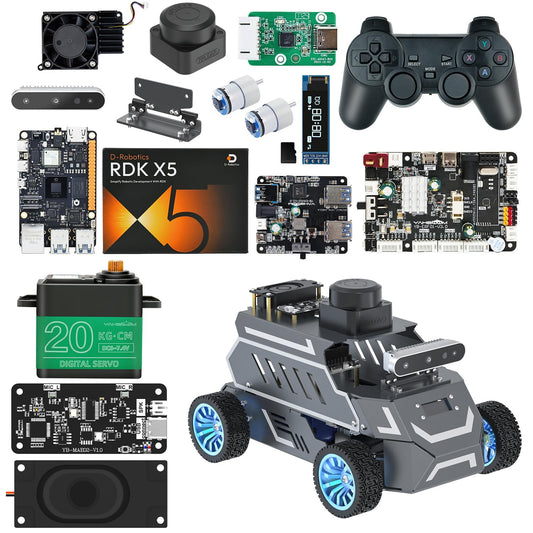 Yahboom ROS2 AI Robot Car,for RDK X5 8GB Supports RVIZ Simulation ROS2,TOF Lidar,SLAM Mapping Navigation, Tracking and Obstacle Avoidance