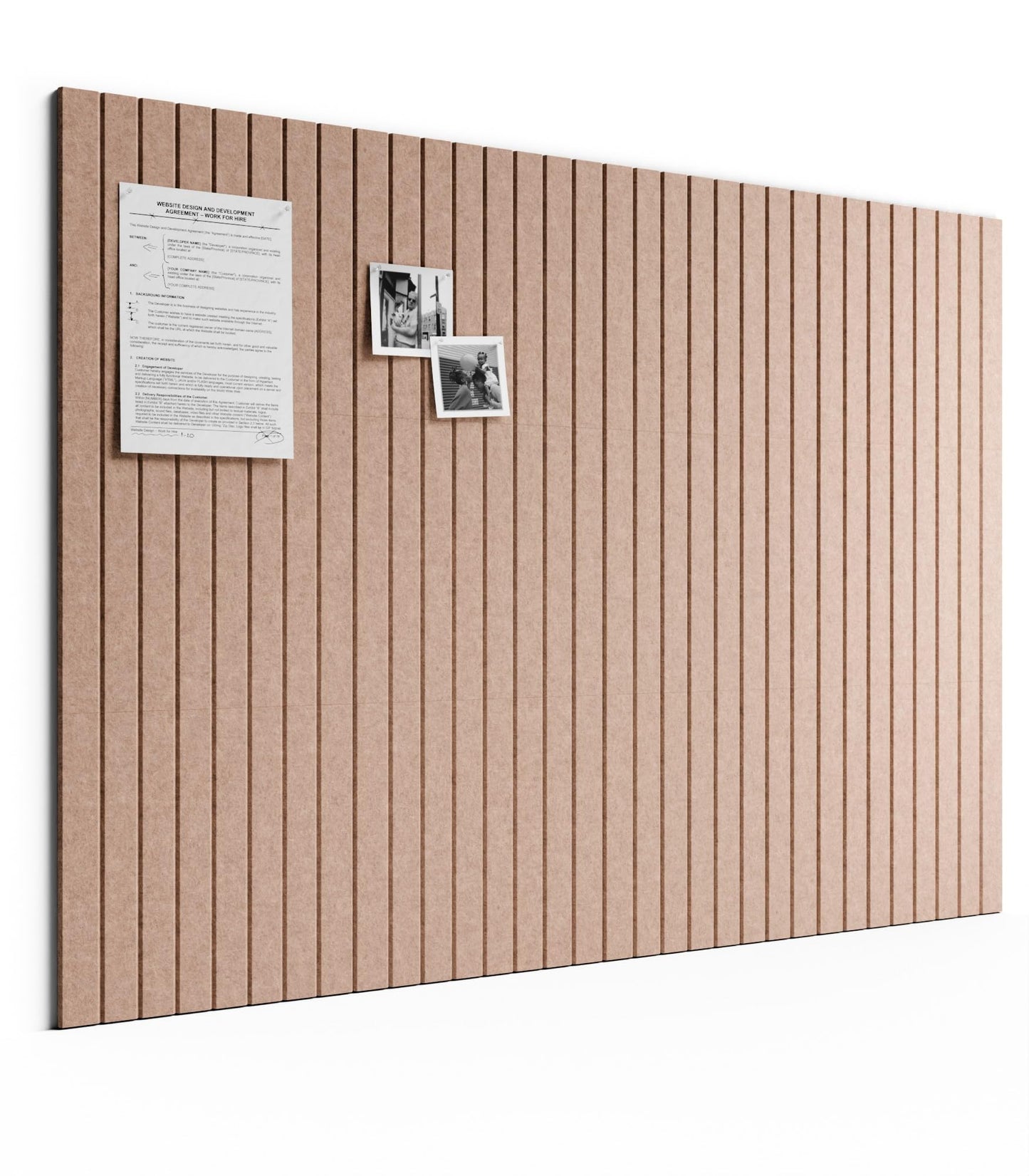 Bumusty Large Cork Board Alternative-48 x 36" Felt Bulletin Board Tiles, with 30 Pushpins, 70 Adhesive Tabs, Fine-Stripe 12-Pack, Cork Boards for Office Push Pin Board Felt Board-Terracotta