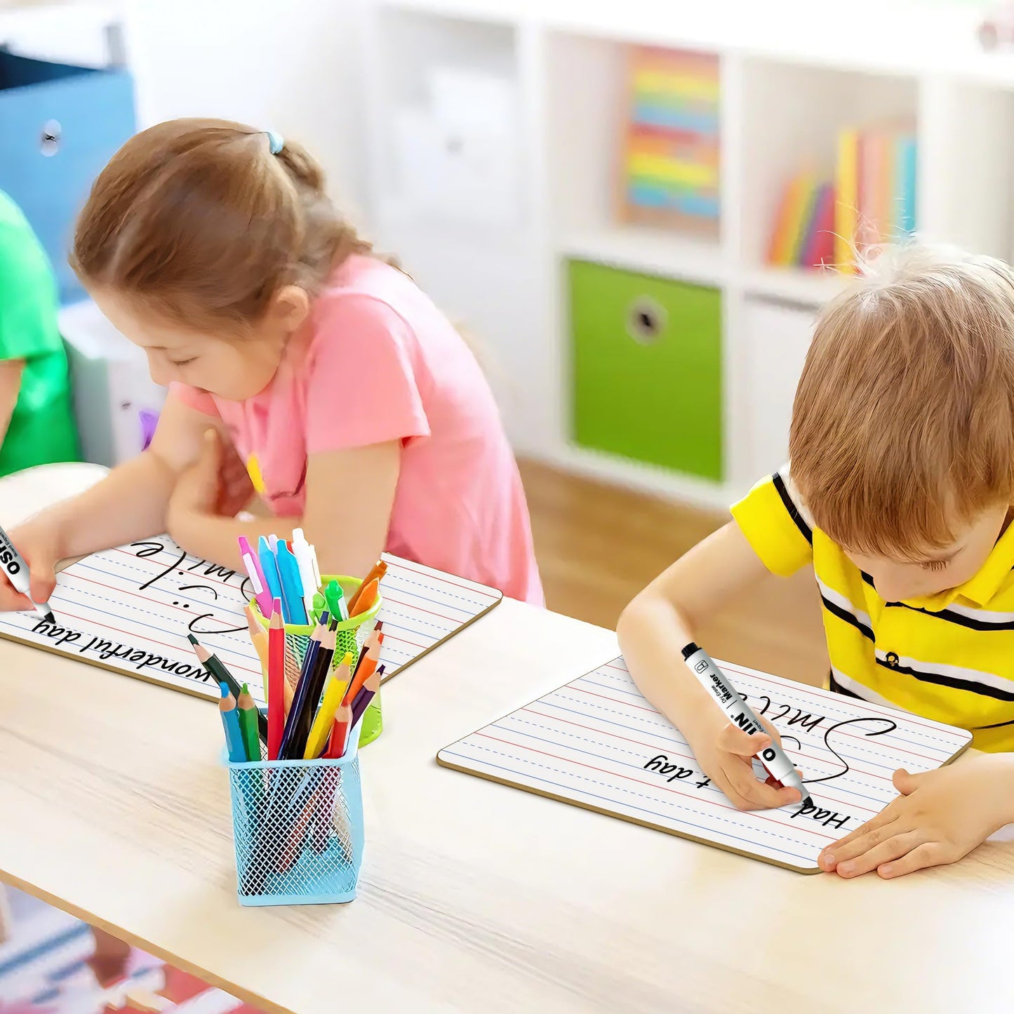 30 Pack Small White Boards, 9"x12" Double Sided Personal Dry Erase Boards Portable Handheld Whiteboards with Lines for Kids, Students, Teacher School, Include 30 Markers, 30 Erasers