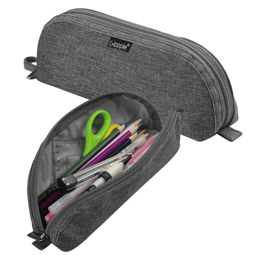 Gloppie Pencil Pouch - Practical Pencil Case, Aesthetic Simple Pencil Bag, Small Pen Holder, Back to School Supplies for Girls Boys, Grey