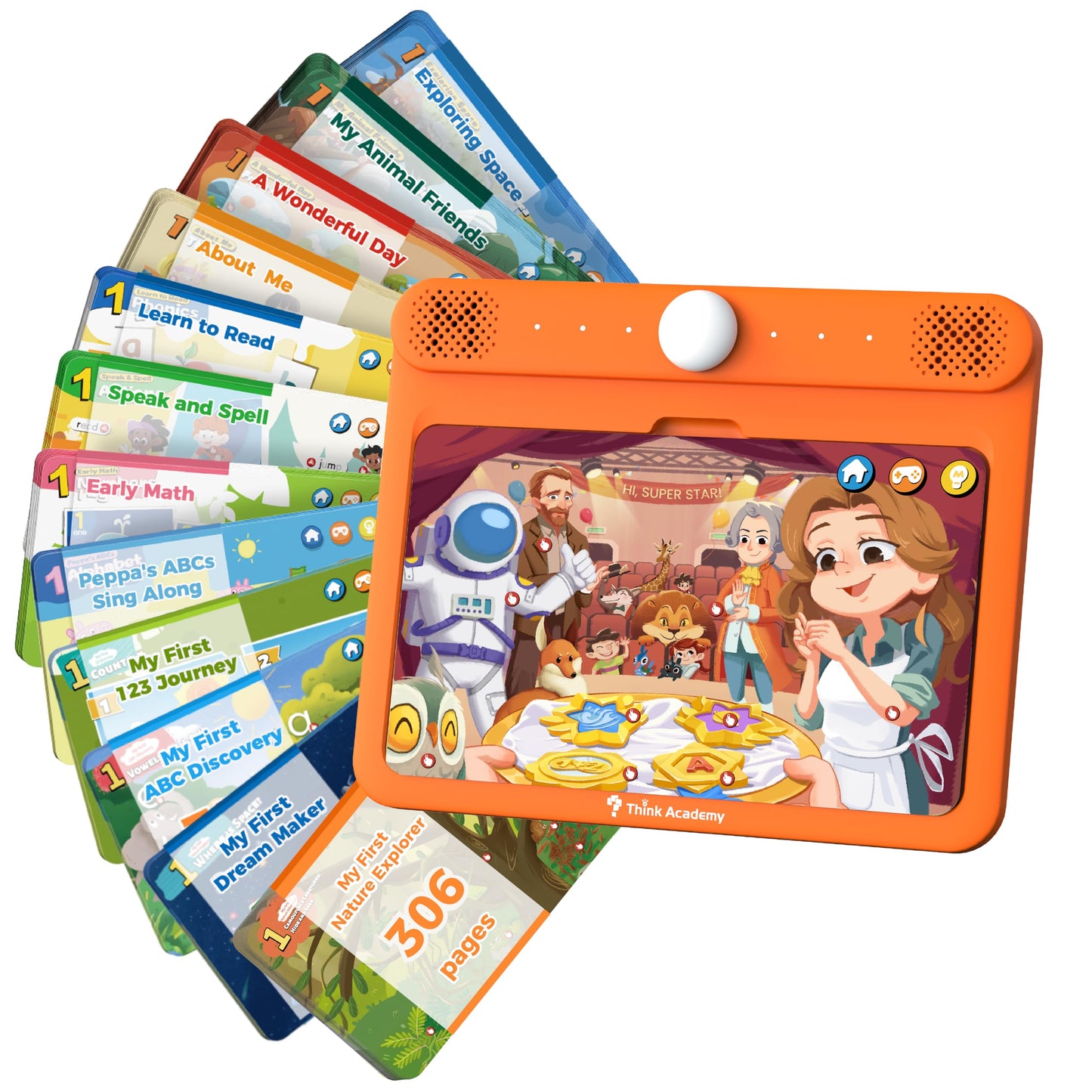 Think Academy Learning Pad Large Bundle (Level 1+Level 2+Level 3), Interactive Educational Tablet with 306 Sound Pages & Card-Insert, Learning Toys for 3 4 5 6 Year Old Boys Girls, Autism Sensory Toys
