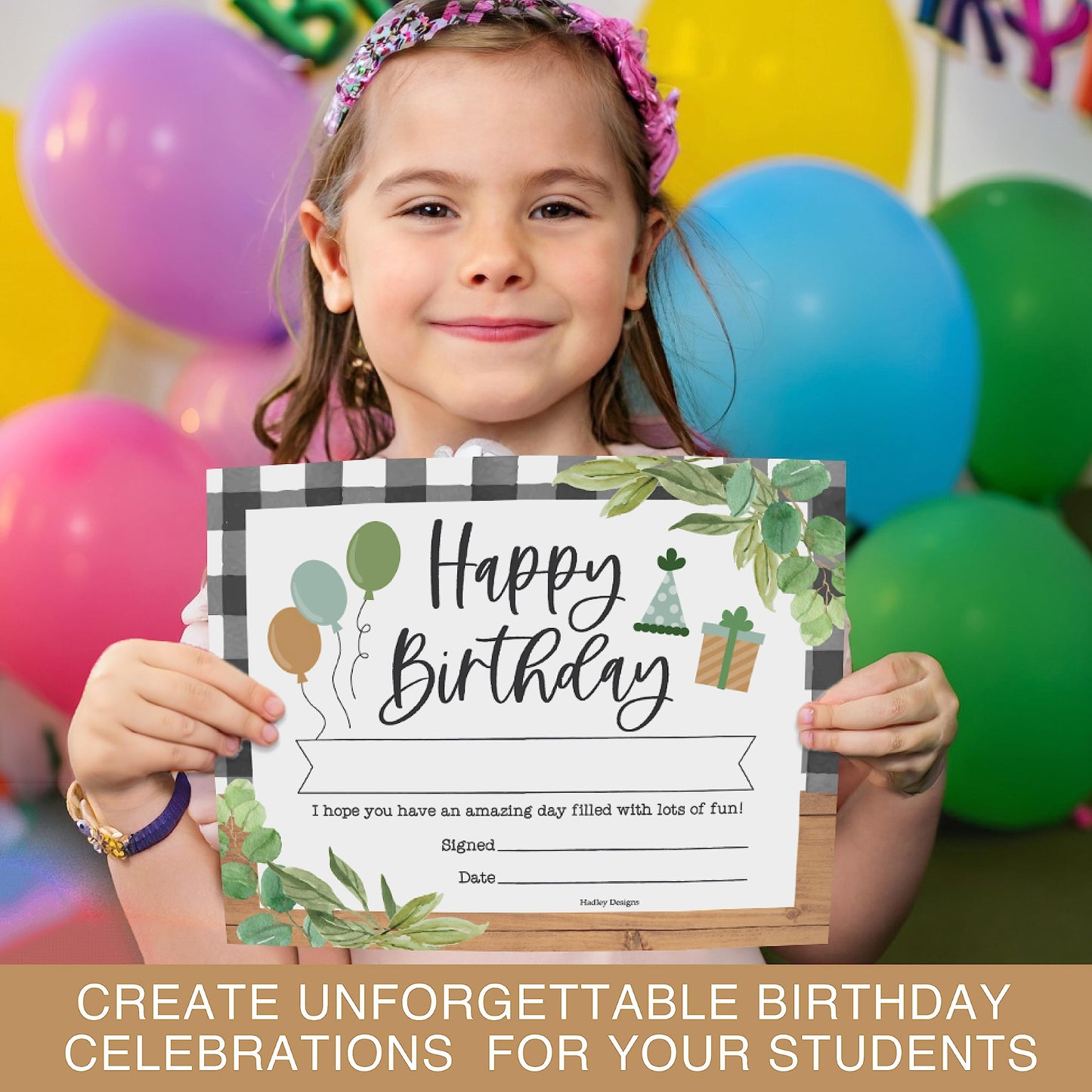 Happy Birthday Certificates for Students - 25 Student Birthday Certificates for Kids Classroom Must Haves, Teacher Supplies for Classroom Elementary, Farmhouse Teacher Essentials