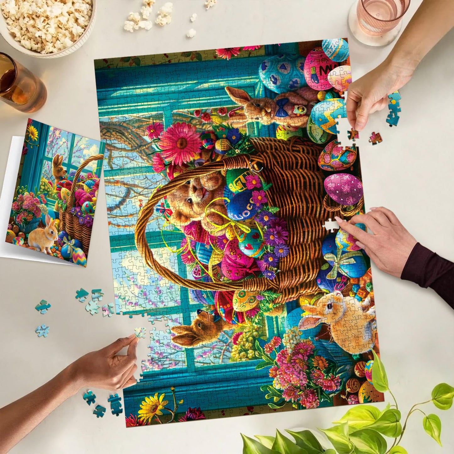TangMosaic Puzzles for Adults 1000 Pieces, Jigsaw Puzzle for Adults, Fun Challenging Puzzle, A Basket of Easter Egg Wonders Puzzles Game, Interlock Perfectly No Dust, Gifts for Easter Earth Day